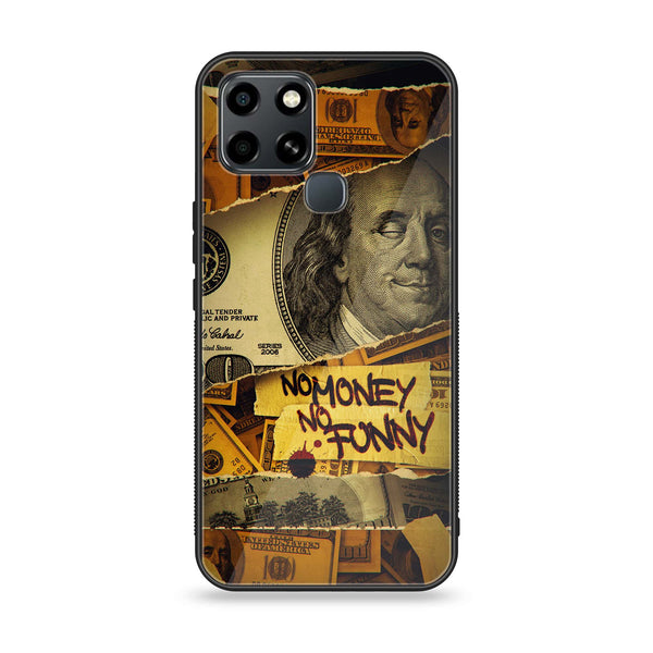 Infinix Smart 6 - Dollar Series  Design 1 - Premium Printed Glass soft Bumper shock Proof Case  CS-19434