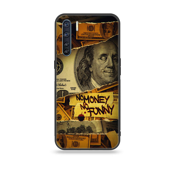 Oppo Reno 3 / OPPO A91 / F15  - Dollar Series - Premium Printed Glass soft Bumper shock Proof Case
