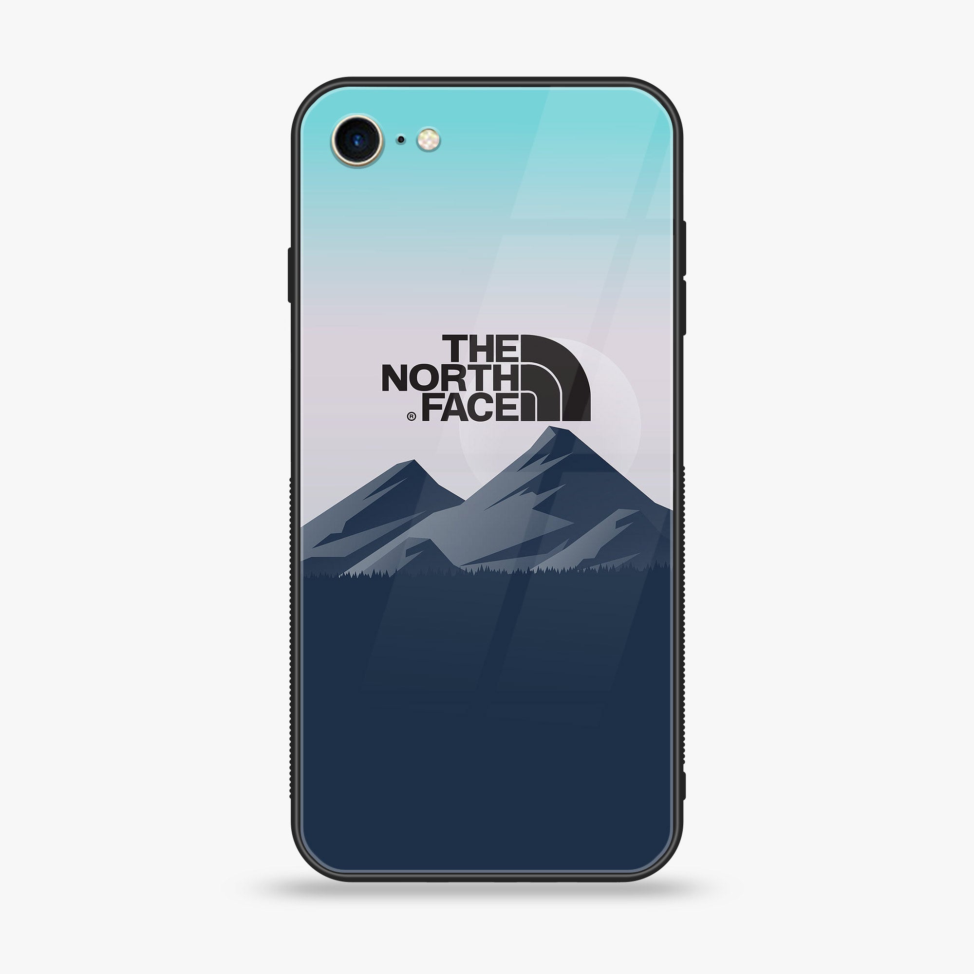 iPhone 7 - The North Face Series - Premium Printed Glass soft Bumper shock Proof Case