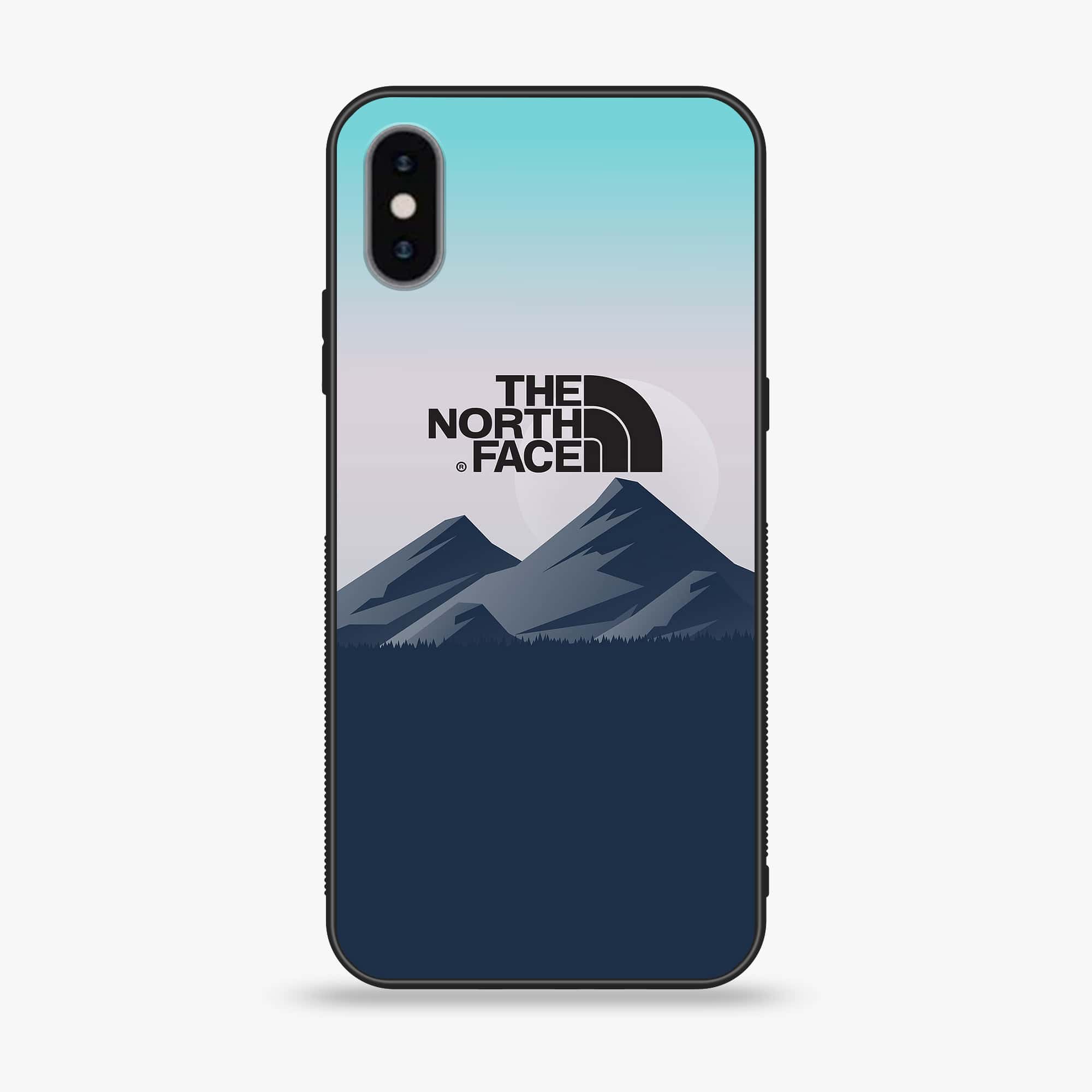 iPhone X/XS - The North Face Series - Premium Printed Glass soft Bumper shock Proof Case