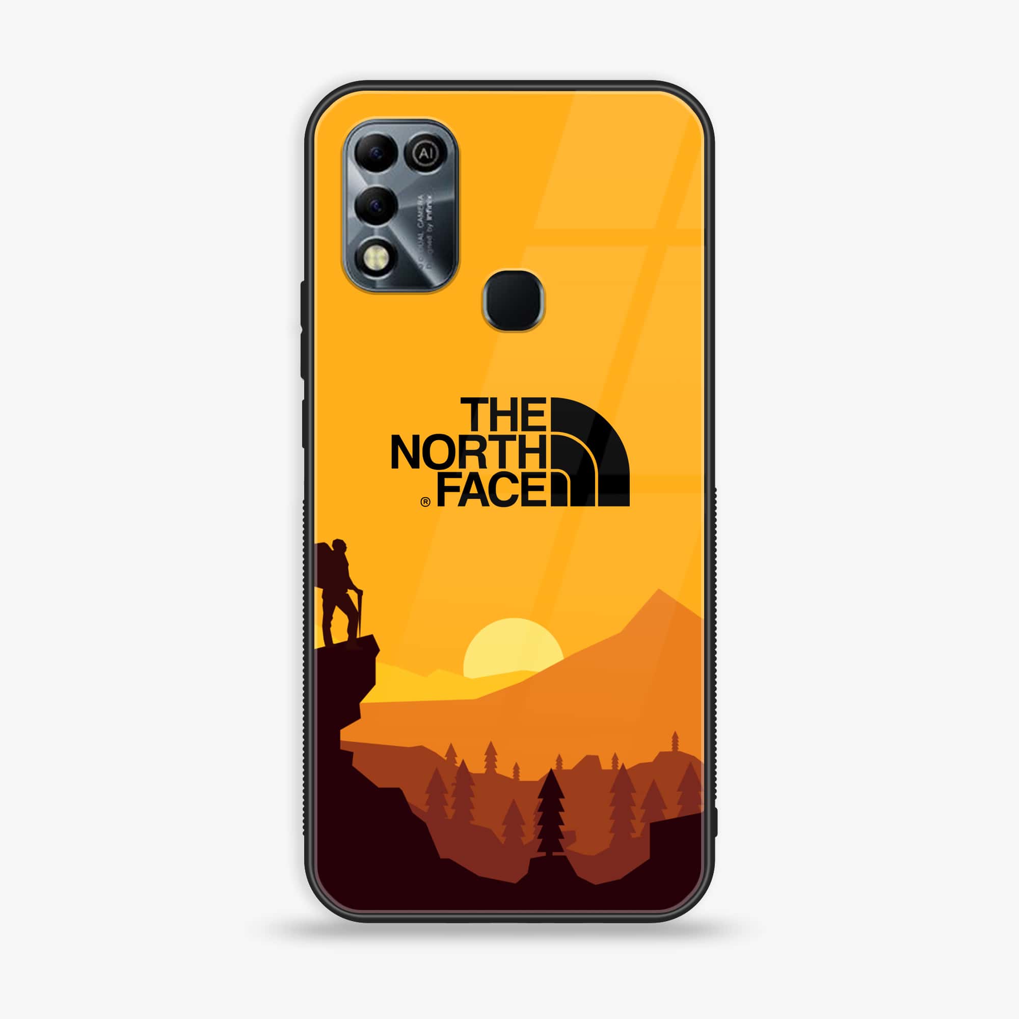 Infinix Hot 11 Play - The North Face Series - Premium Printed Glass soft Bumper shock Proof Case