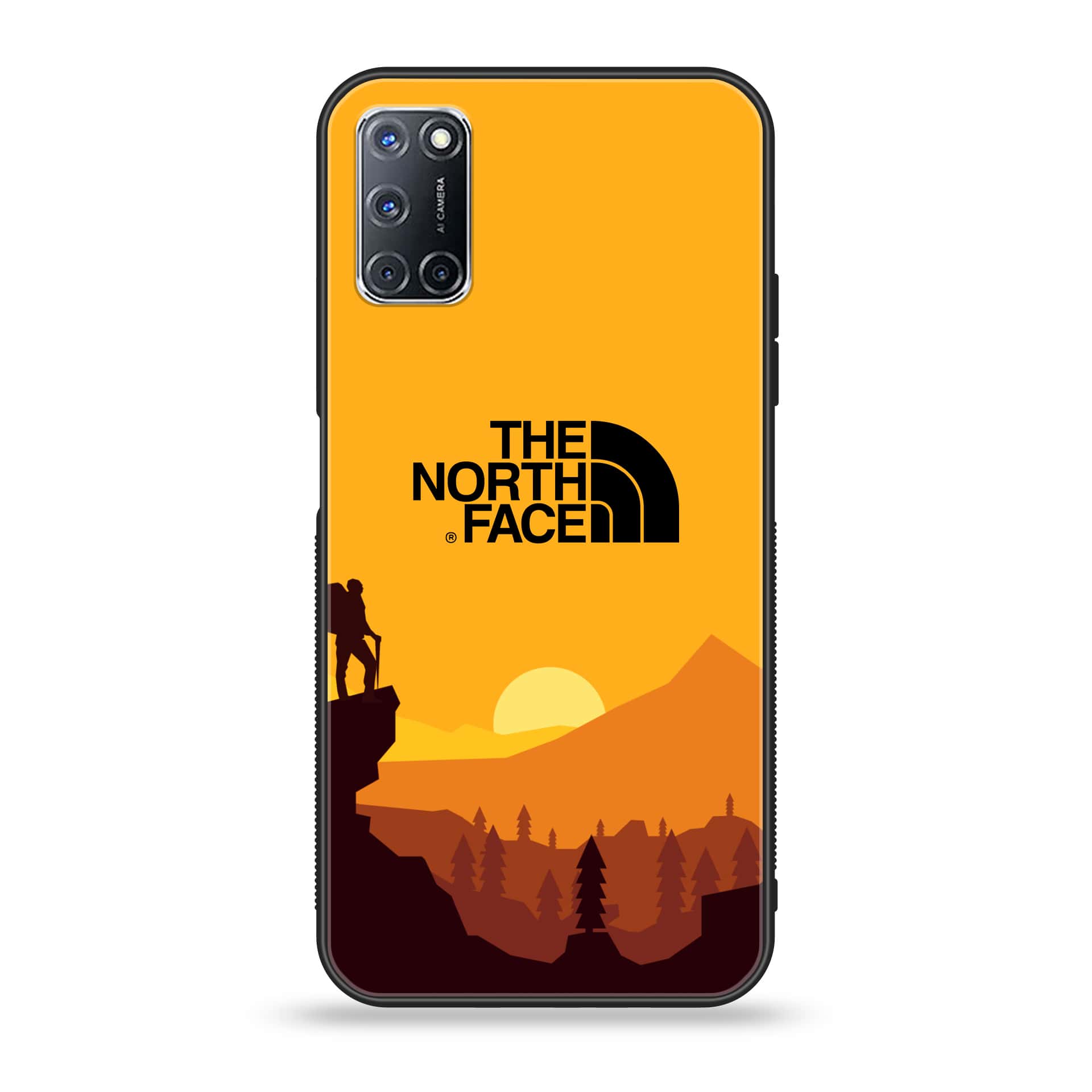 Oppo A52 - The North Face Series - Premium Printed Glass soft Bumper shock Proof Case