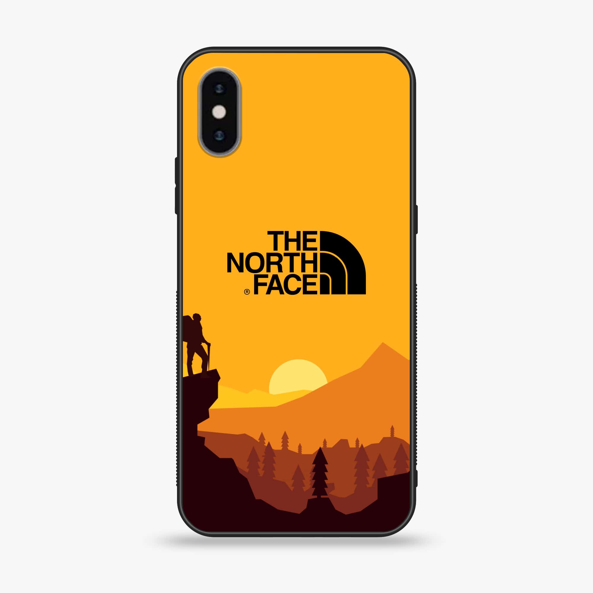 iPhone XS Max - The North Face Series - Premium Printed Glass soft Bumper shock Proof Case