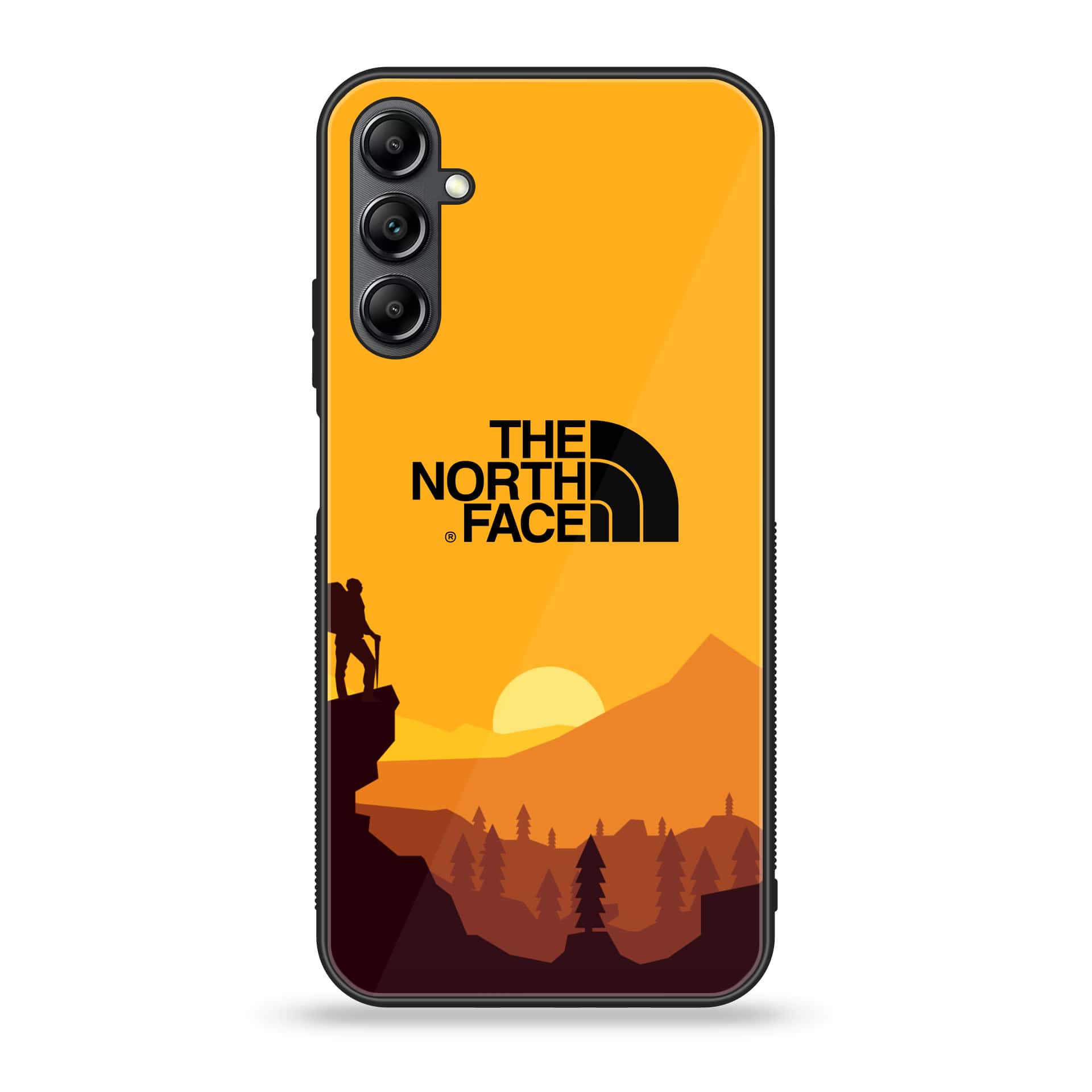 Samsung Galaxy A25 - The North Face Series - Premium Printed Glass soft Bumper shock Proof Case