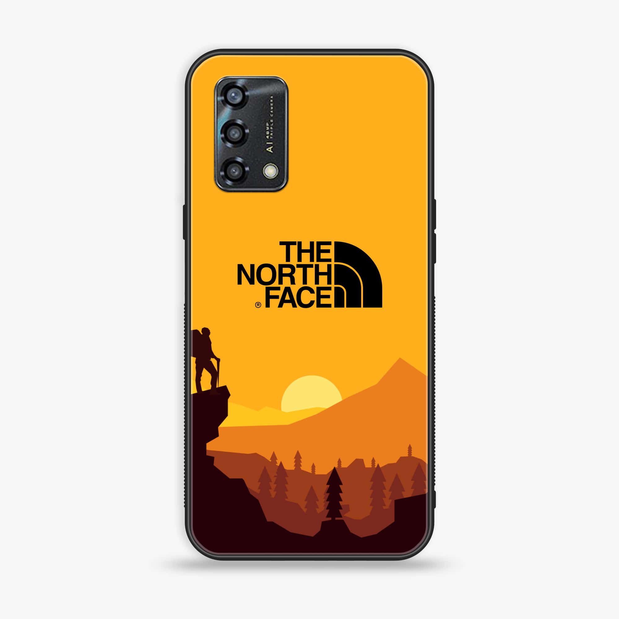 Oppo A95 - The North Face Series - Premium Printed Glass soft Bumper shock Proof Case