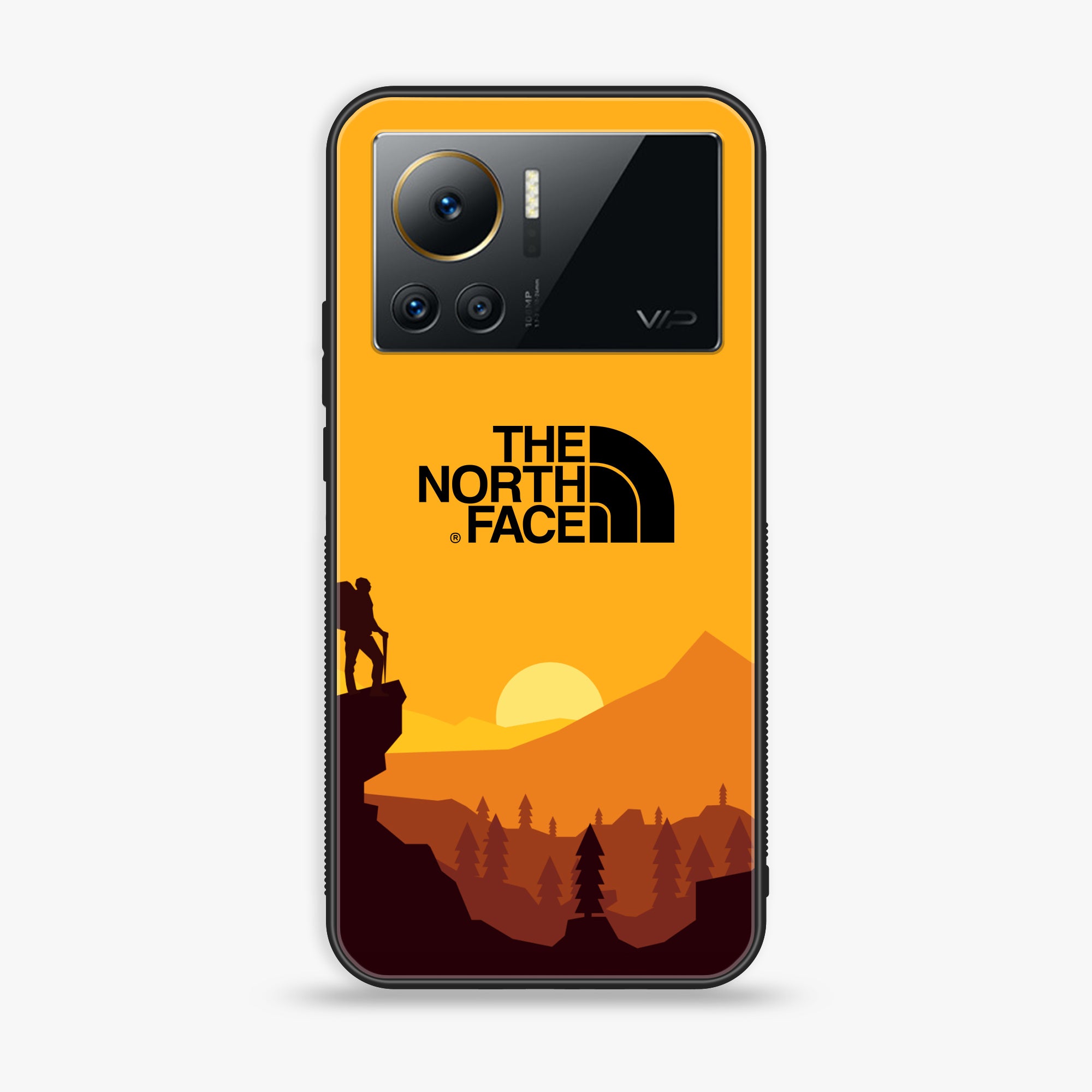Infinix Note 12 VIP - The North Face Series - Premium Printed Glass soft Bumper shock Proof Case