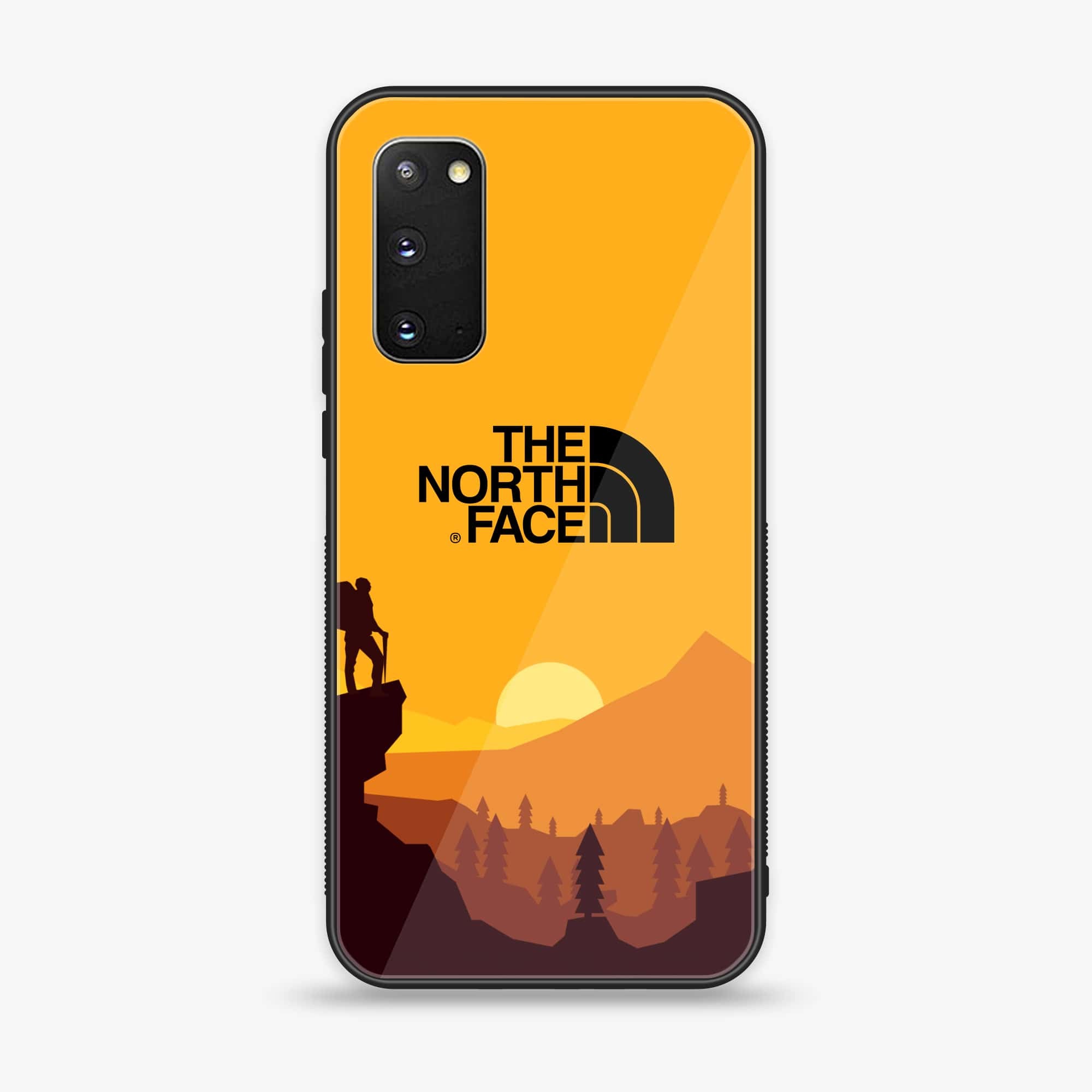 Samsung Galaxy S20 - The North Face Series - Premium Printed Glass soft Bumper shock Proof Case