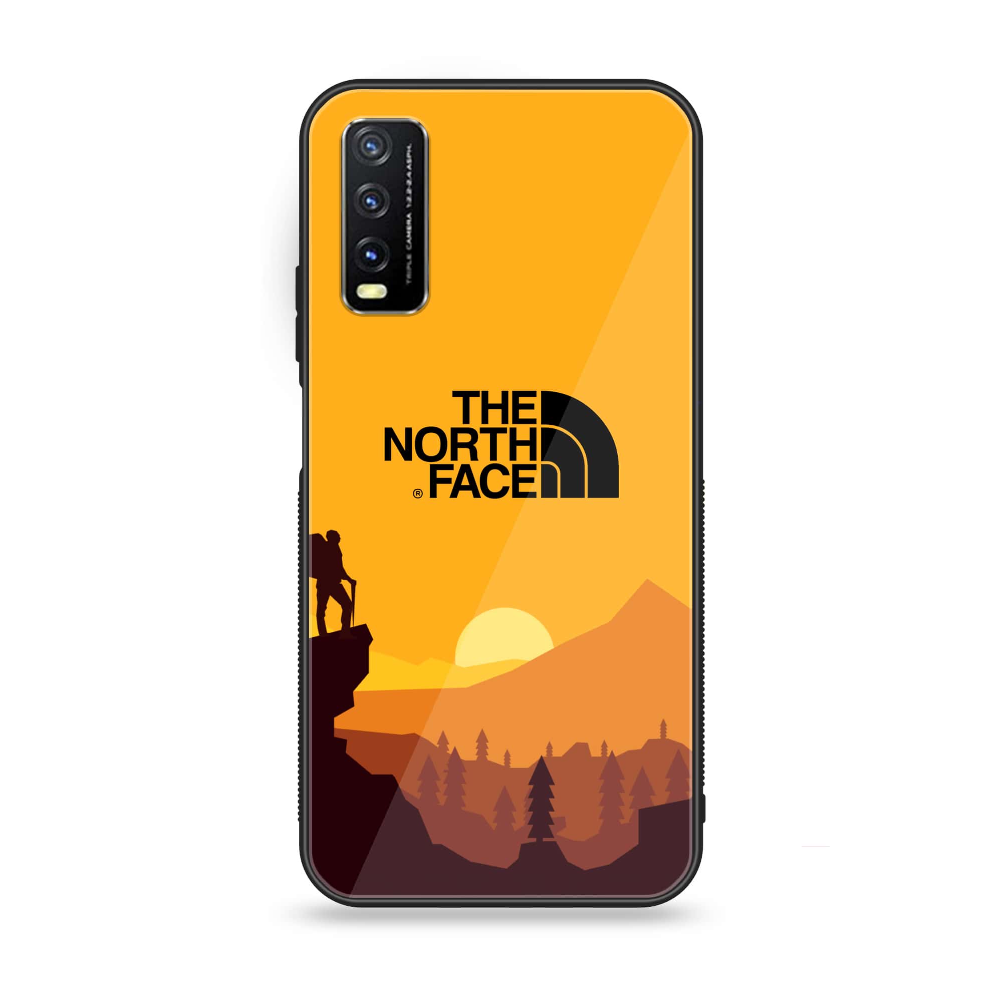 Vivo Y20s - The North Face Series - Premium Printed Glass soft Bumper shock Proof Case