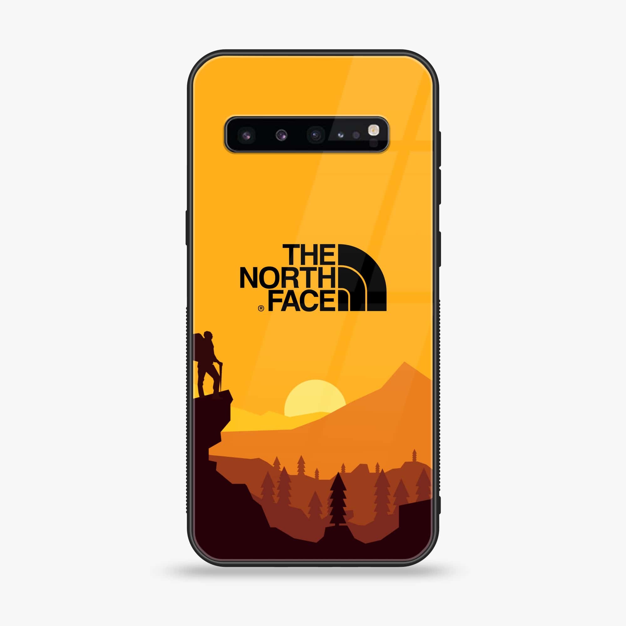Samsung Galaxy S10 5G - The North Face Series - Premium Printed Glass soft Bumper shock Proof Case