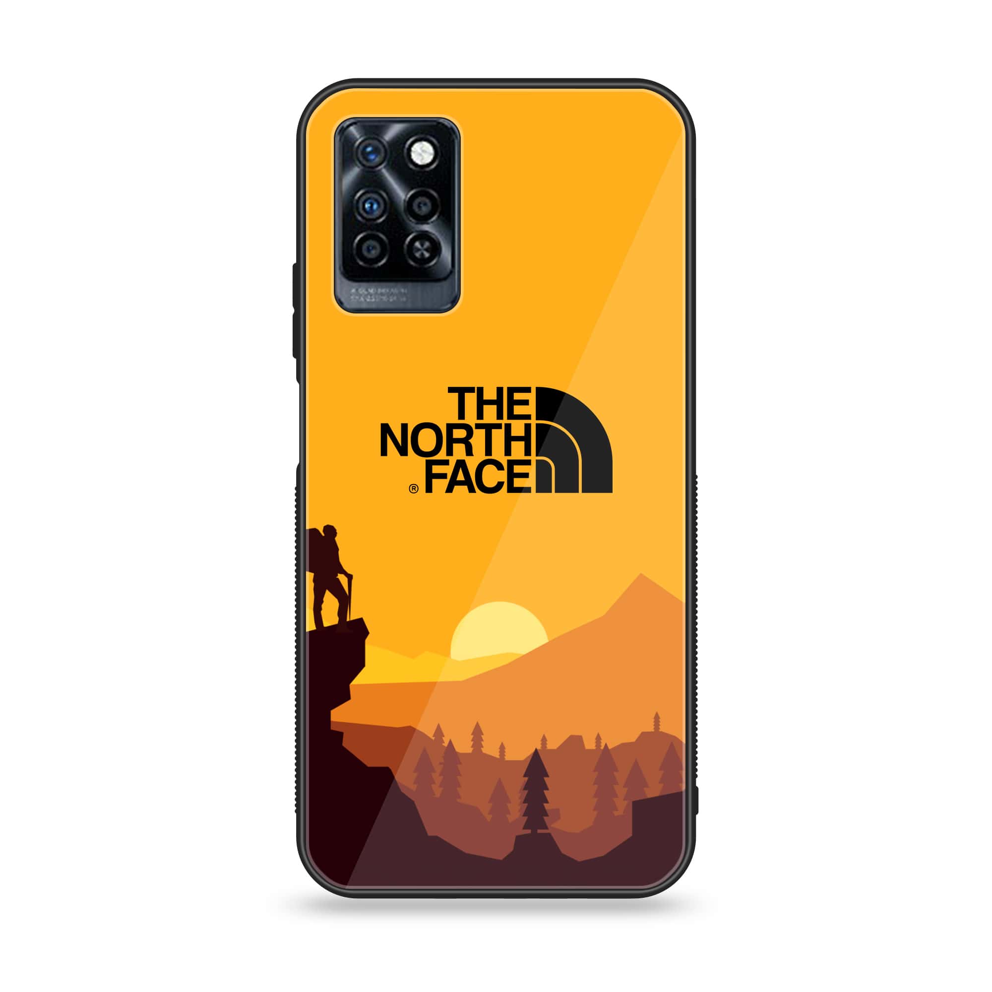 Infinix Note 10 Pro - The North Face Series - Premium Printed Glass soft Bumper shock Proof Case