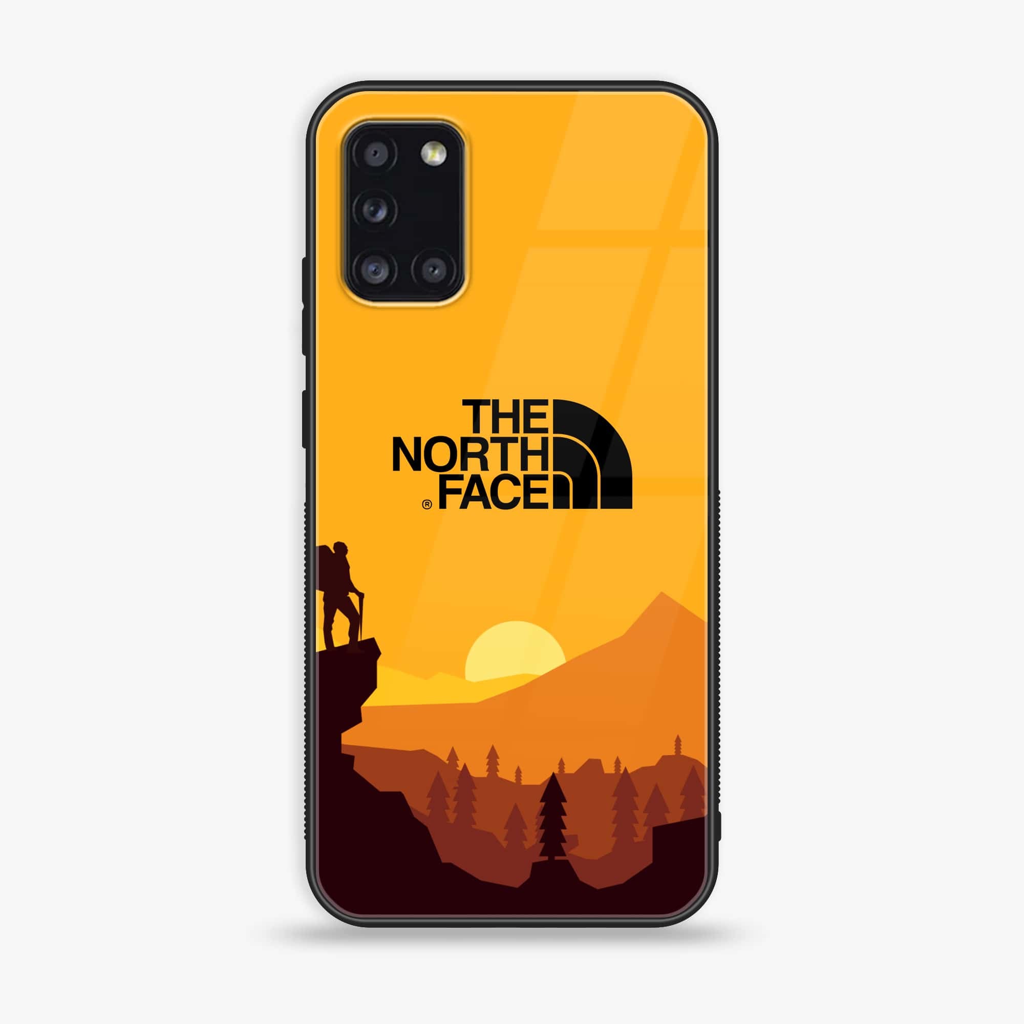 Samsung Galaxy A31 - The North Face Series - Premium Printed Glass soft Bumper shock Proof Case