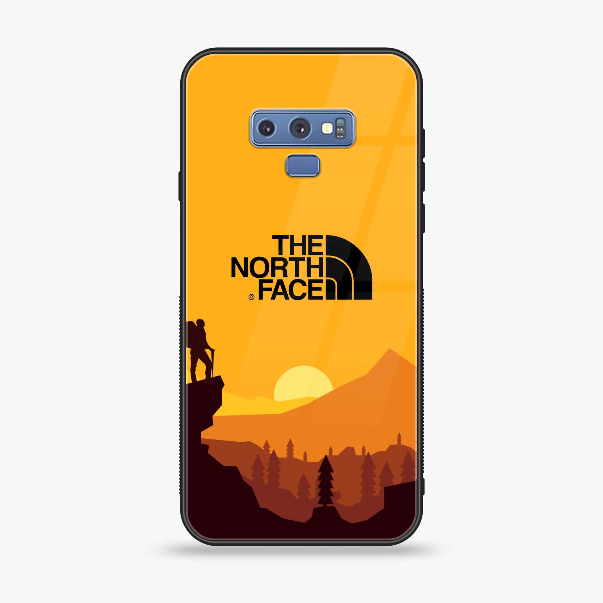 Samsung Galaxy Note 9 - The North Face Series - Premium Printed Glass soft Bumper shock Proof Case