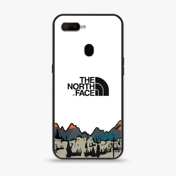 Oppo A7 - The North Face Series - Premium Printed Glass soft Bumper shock Proof Case