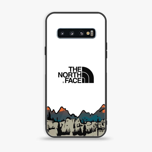Samsung Galaxy S10 - The North Face Series - Premium Printed Glass soft Bumper shock Proof Case