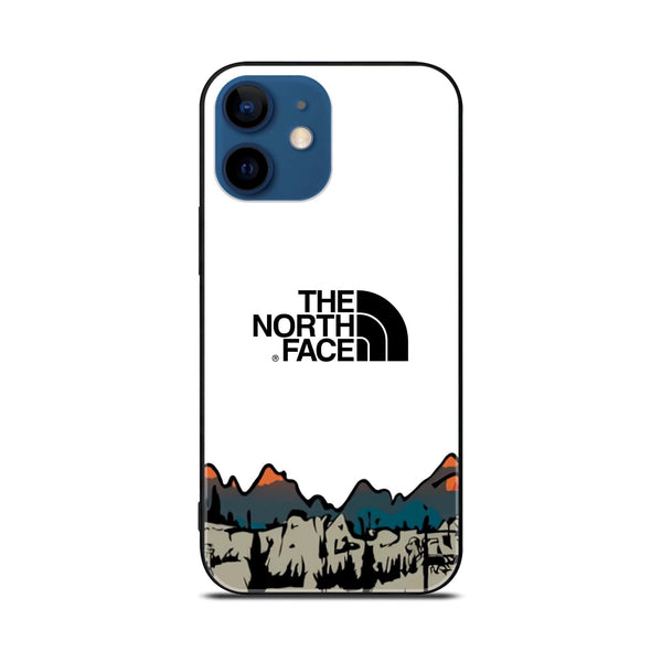 iPhone 12 The North Face Series Premium Printed Glass soft Bumper shock Proof Case
