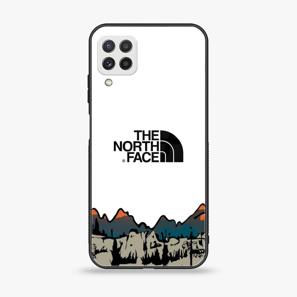 Samsung Galaxy A22 - The North Face Series - Premium Printed Glass soft Bumper shock Proof Case