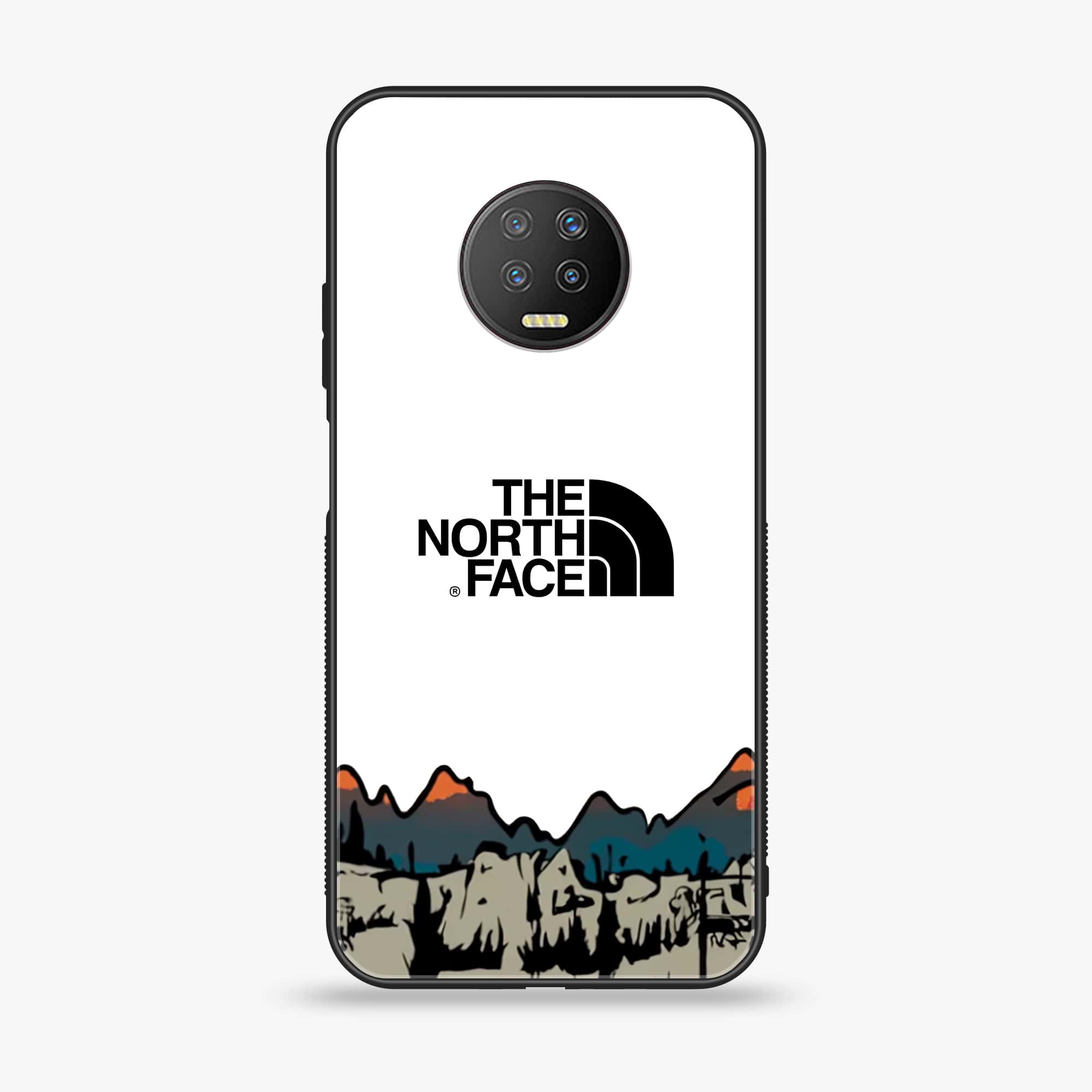 Infinix Note 7 - The North Face Series - Premium Printed Glass soft Bumper shock Proof Case