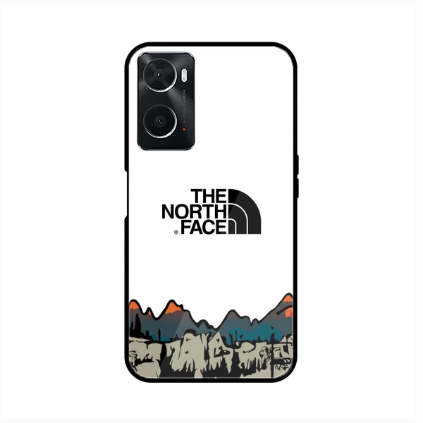 Oppo A36 The North Face Series Premium Printed Glass soft Bumper shock Proof Case