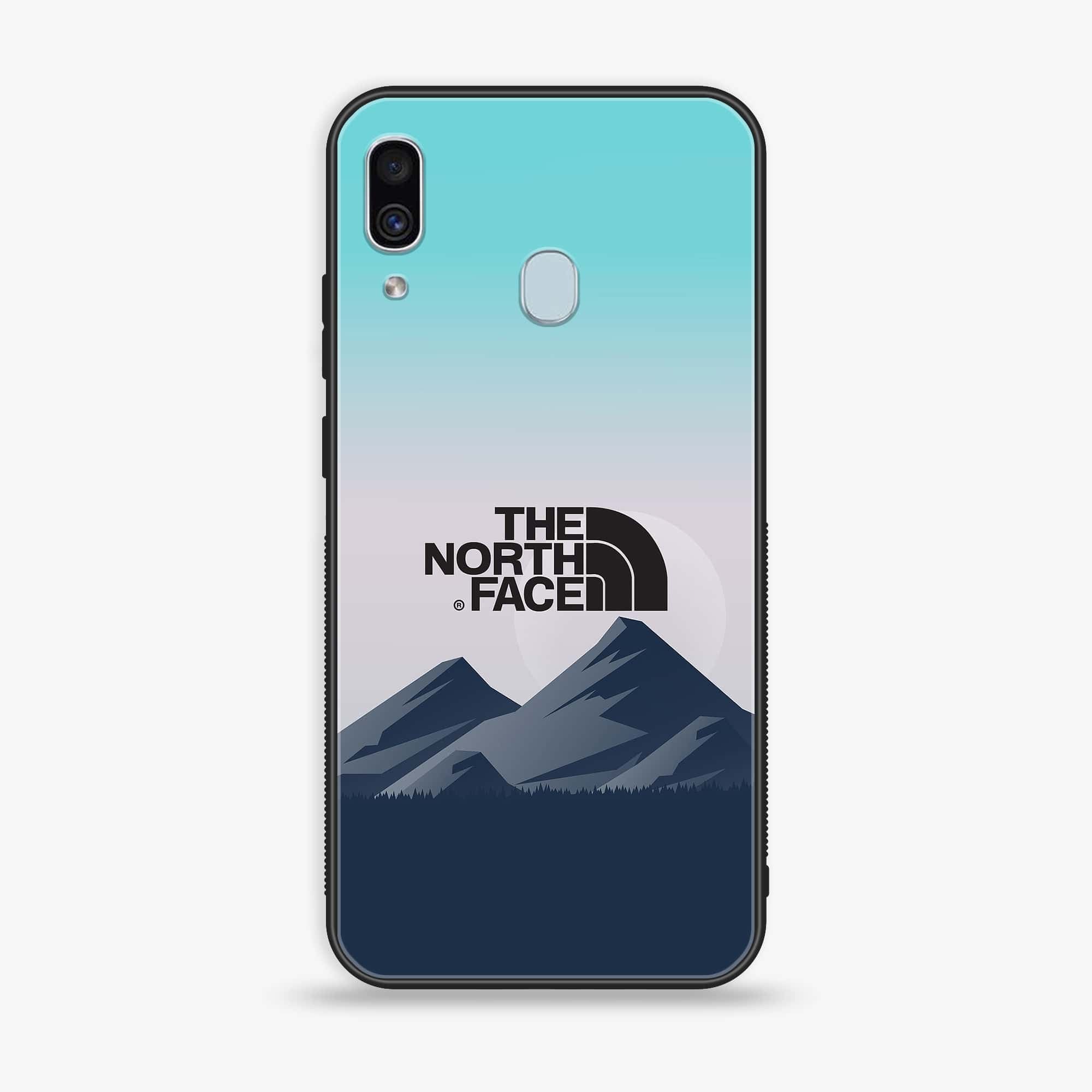 Galaxy A20/A30 - The North Face Series - Premium Printed Glass soft Bumper shock Proof Case