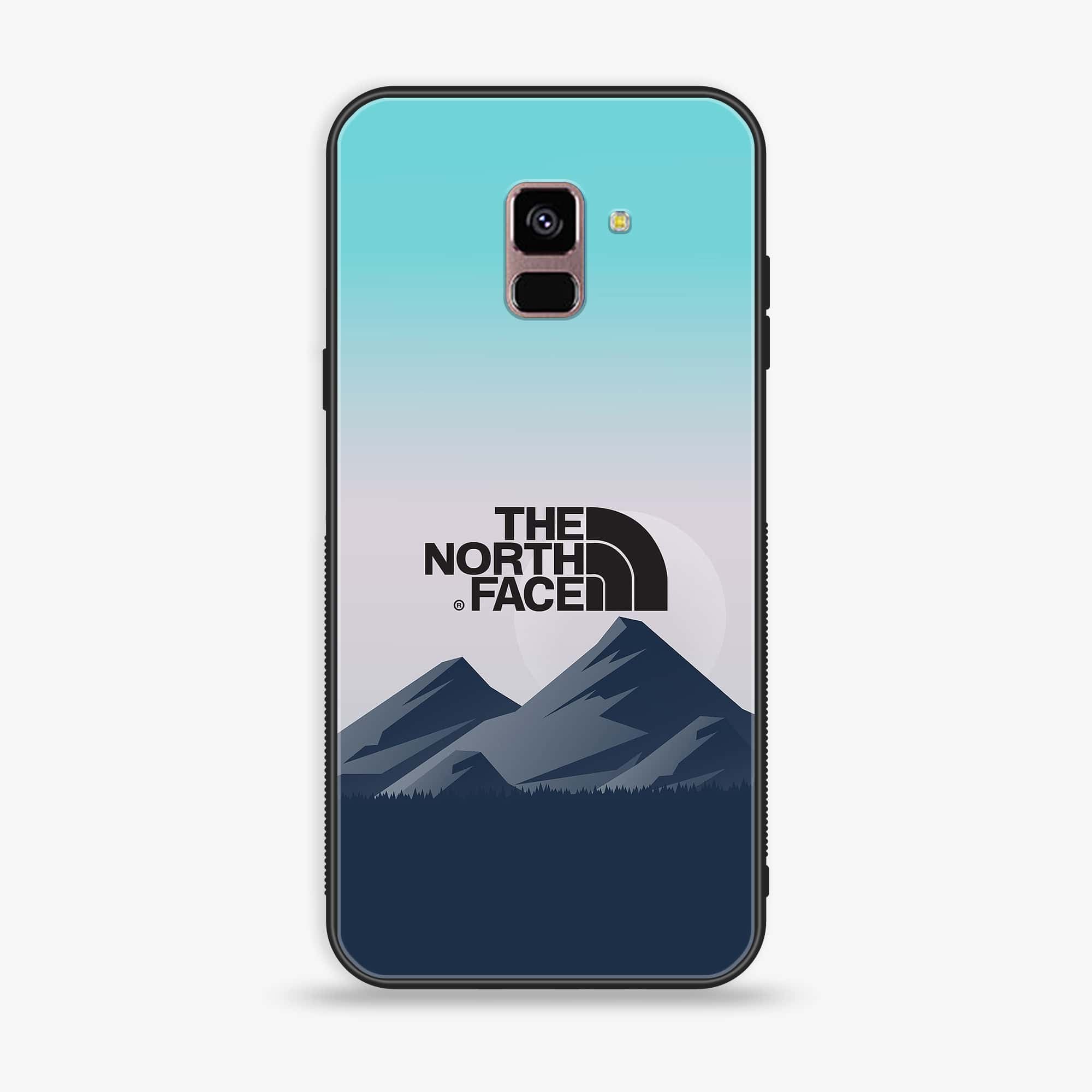 Samsung Galaxy A8+ (2018) - The North Face Series - Premium Printed Glass soft Bumper shock Proof Case