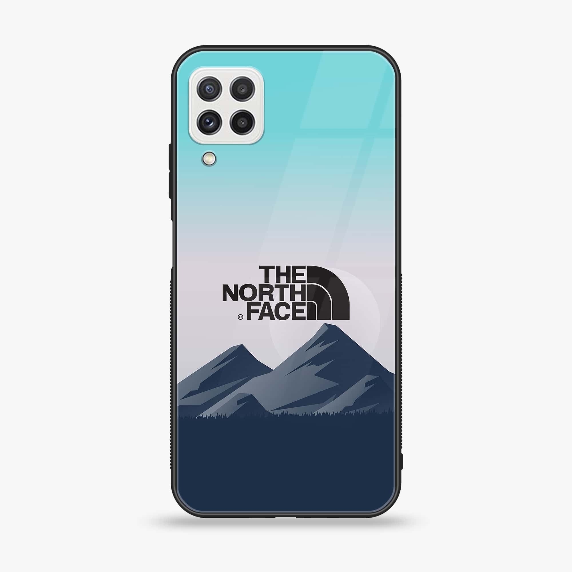 Samsung Galaxy A22 - The North Face Series - Premium Printed Glass soft Bumper shock Proof Case