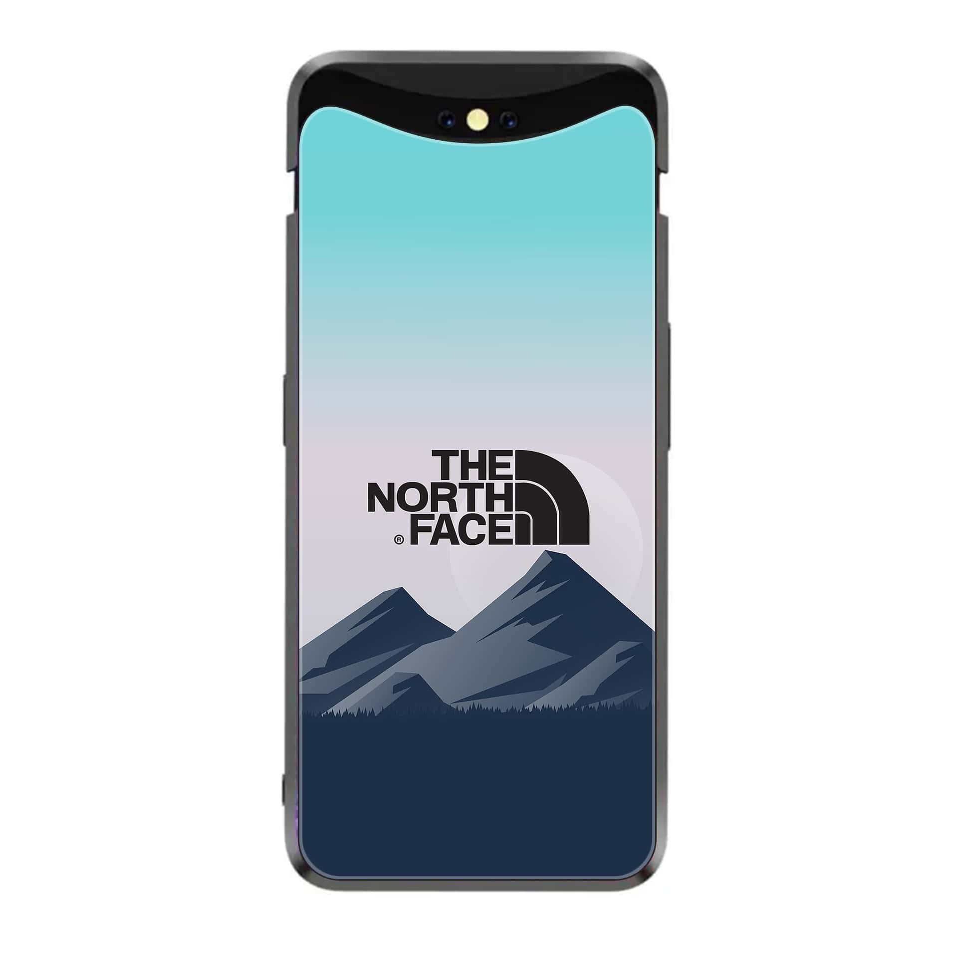 Oppo Find X - The North Face Series - Premium Printed Glass soft Bumper shock Proof Case
