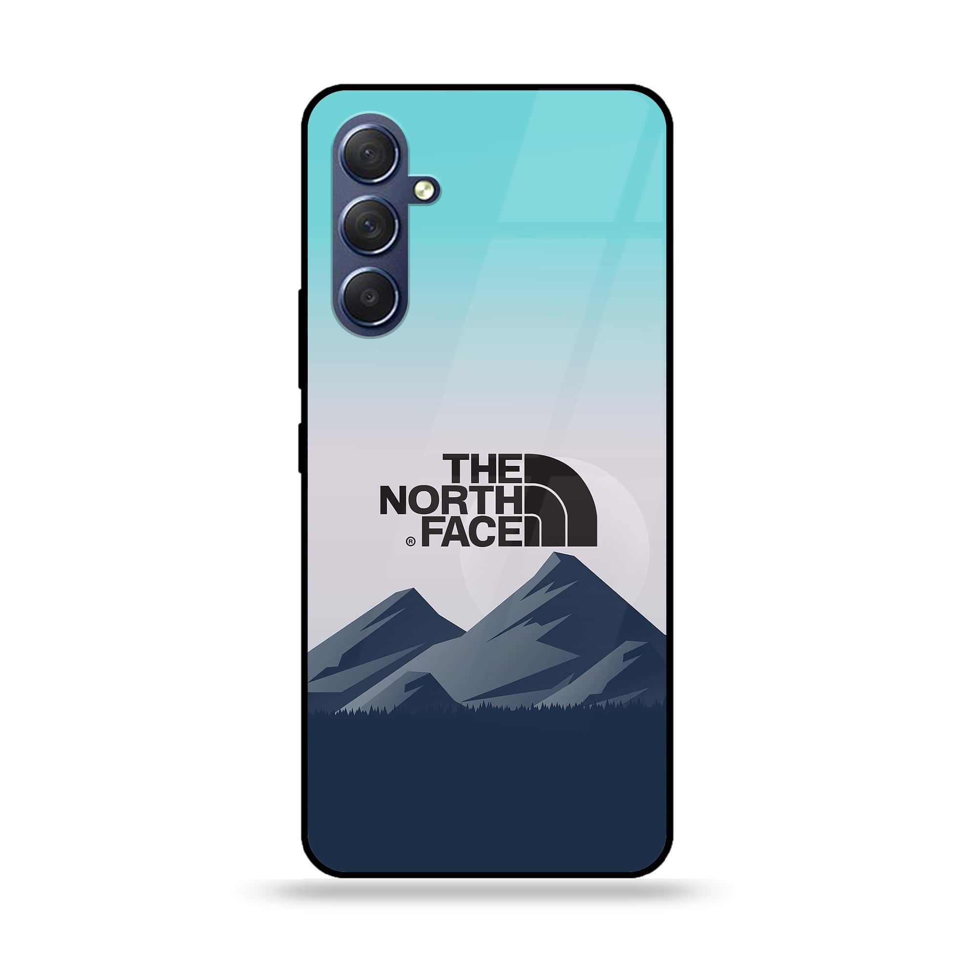 Samsung Galaxy M54 - The North Face Series - Premium Printed Glass soft Bumper shock Proof Case