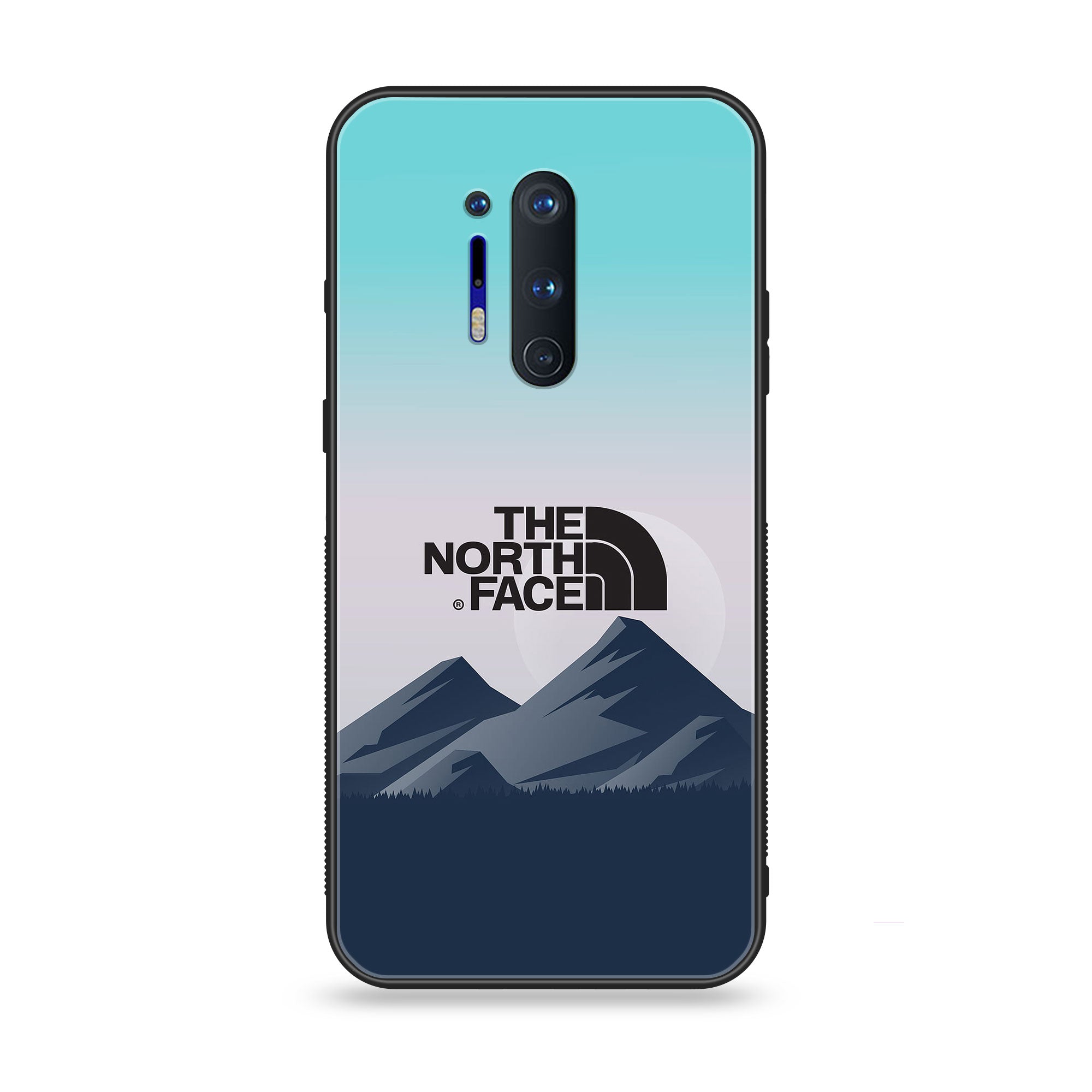 OnePlus 8 Pro - The North Face Series - Premium Printed Glass soft Bumper shock Proof Case