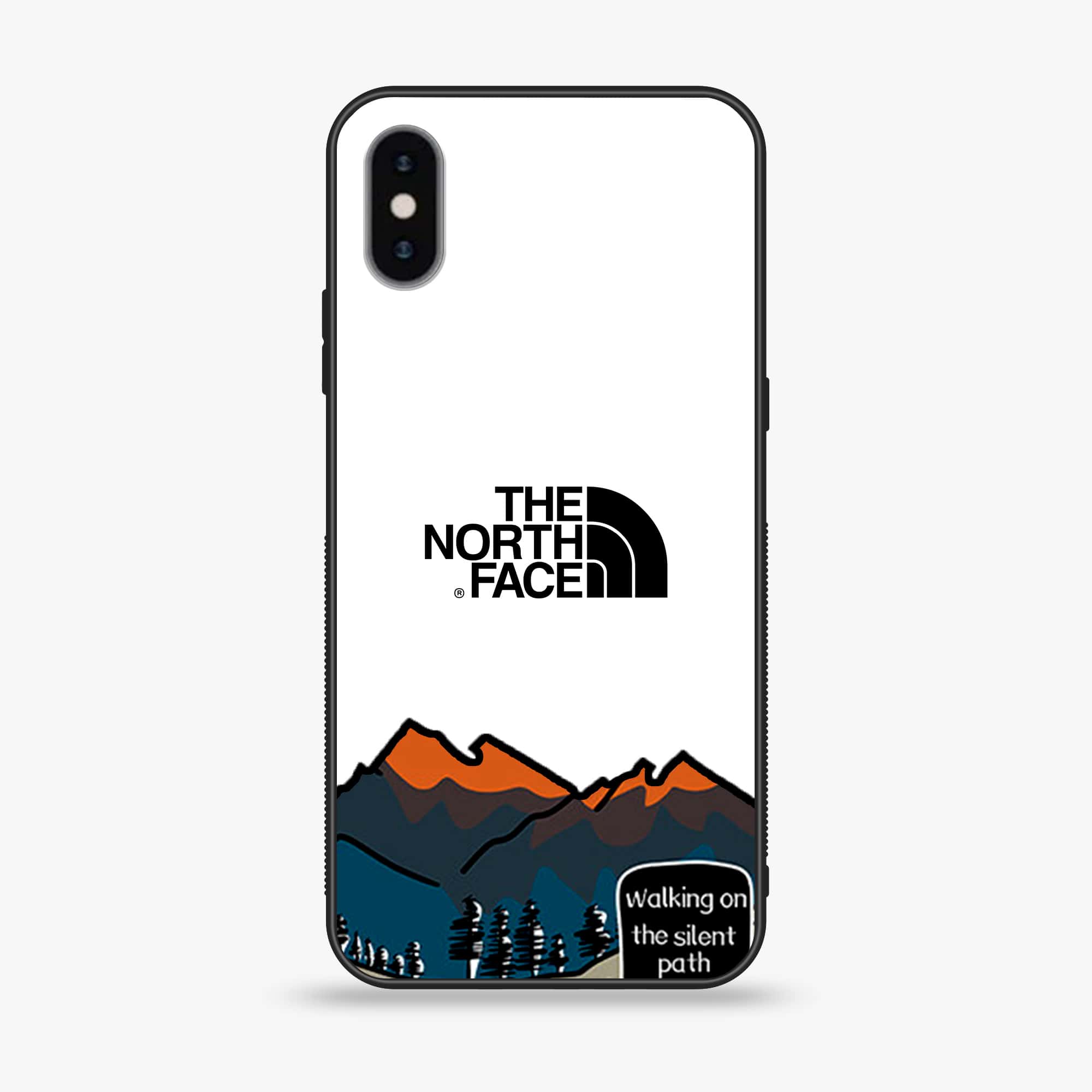 iPhone X/XS - The North Face Series - Premium Printed Glass soft Bumper shock Proof Case