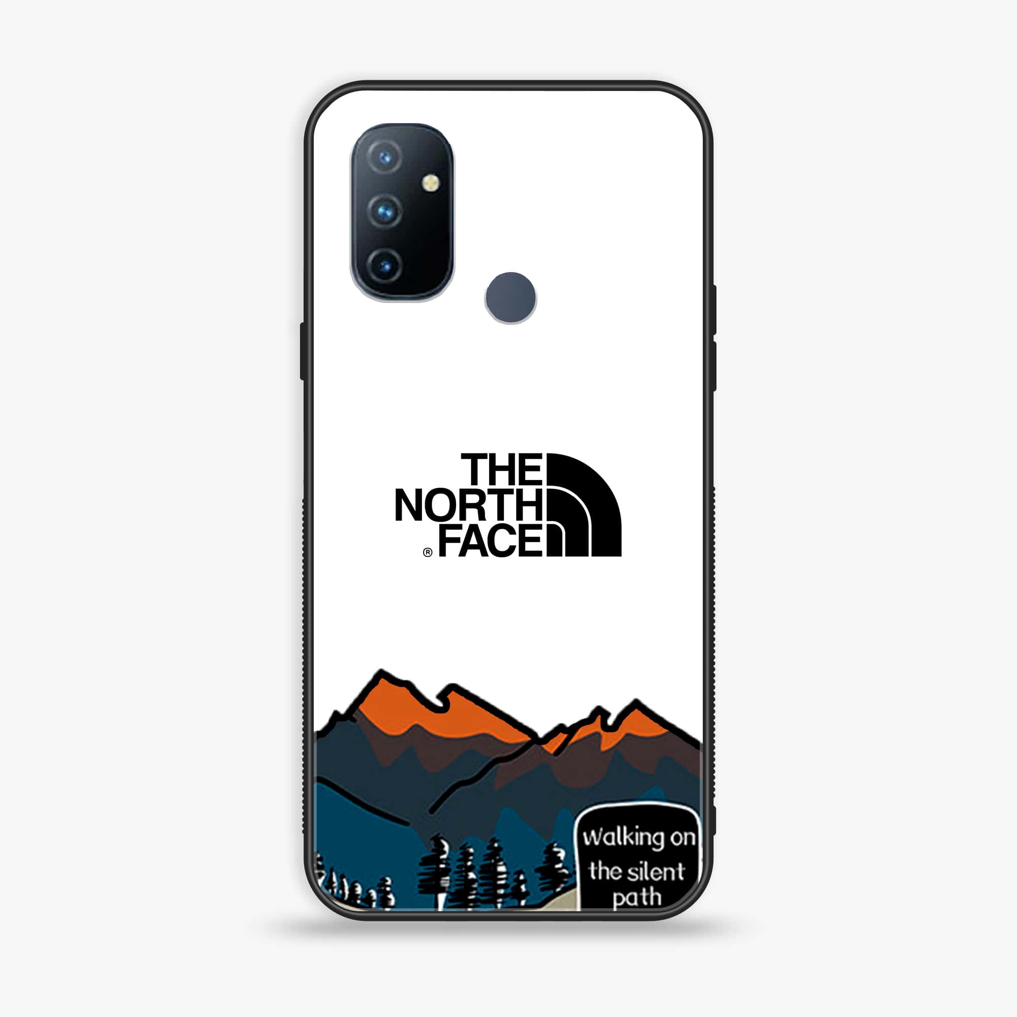 OnePlus Nord N100 The North Face Series Premium Printed Glass soft Bumper shock Proof Case