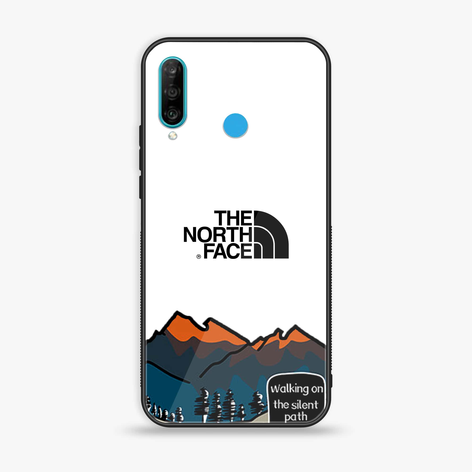 Huawei P30 lite - The North Face Series - Premium Printed Glass soft Bumper shock Proof Case