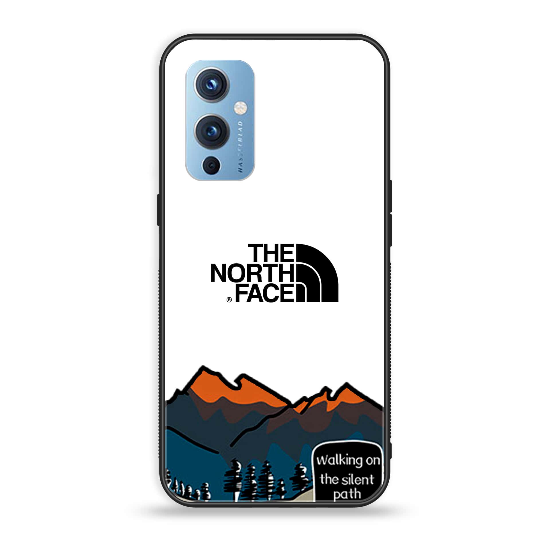 OnePlus 9 - The North Face Series - Premium Printed Glass soft Bumper shock Proof Case