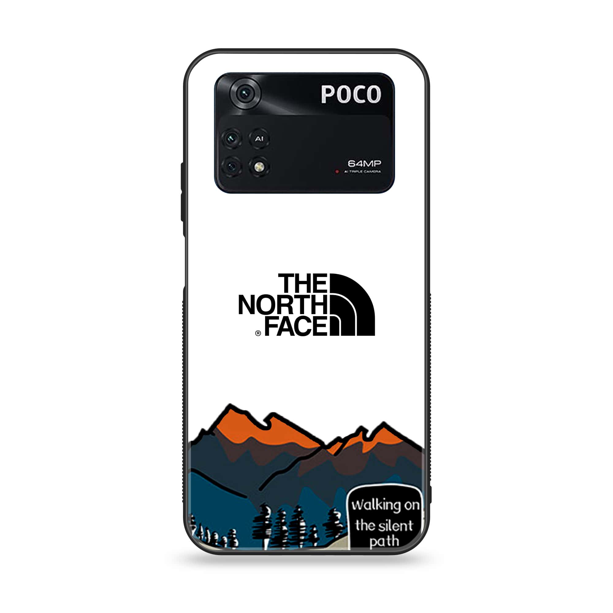 Xiaomi Poco M4 Pro 4G - The North Face Series - Premium Printed Glass soft Bumper shock Proof Case