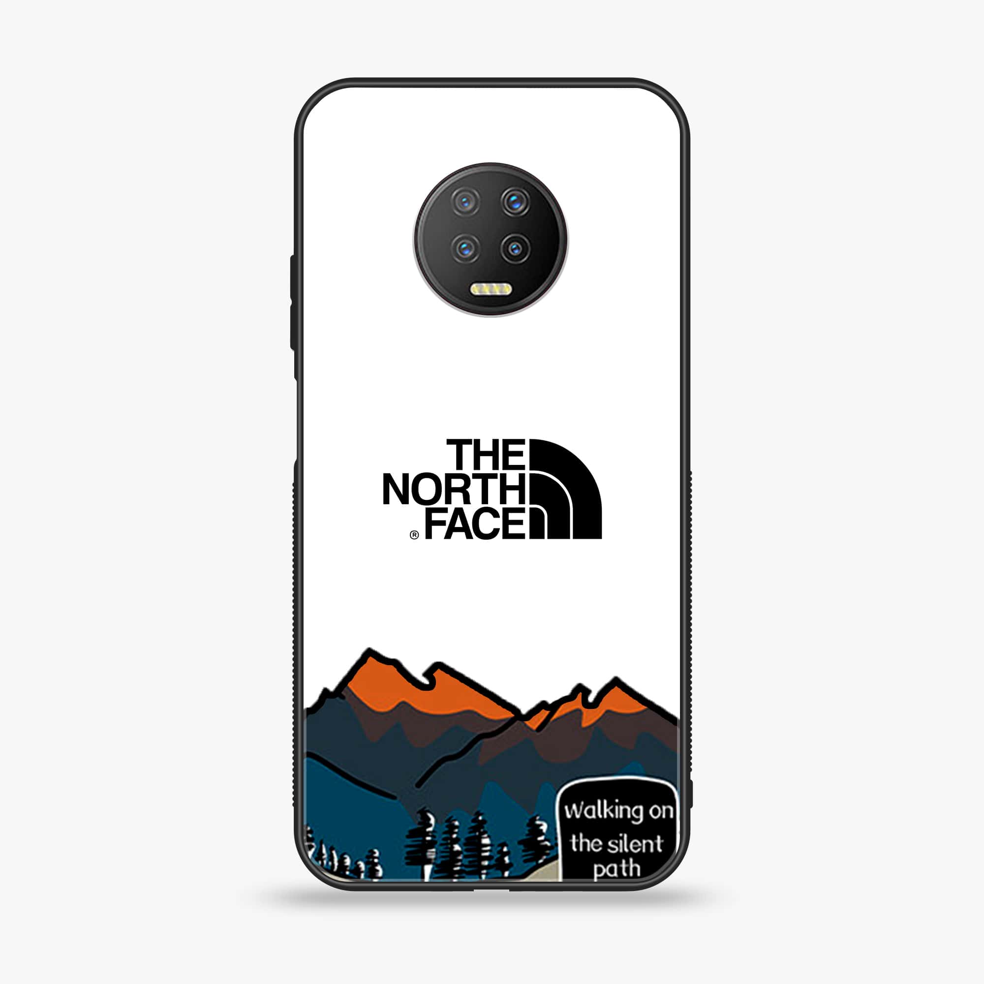 Infinix Note 7 - The North Face Series - Premium Printed Glass soft Bumper shock Proof Case