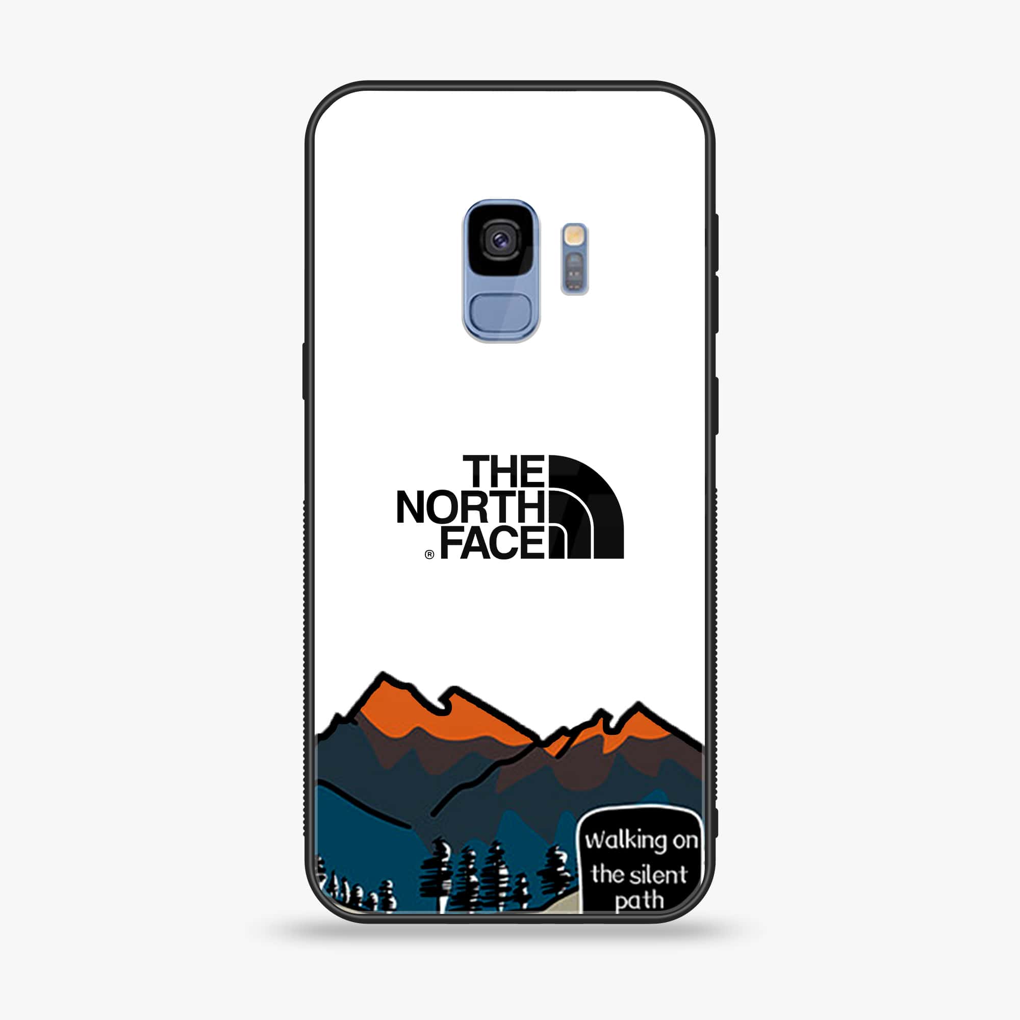 Galaxy S9 - The North Face Series - Premium Printed Glass soft Bumper shock Proof Case
