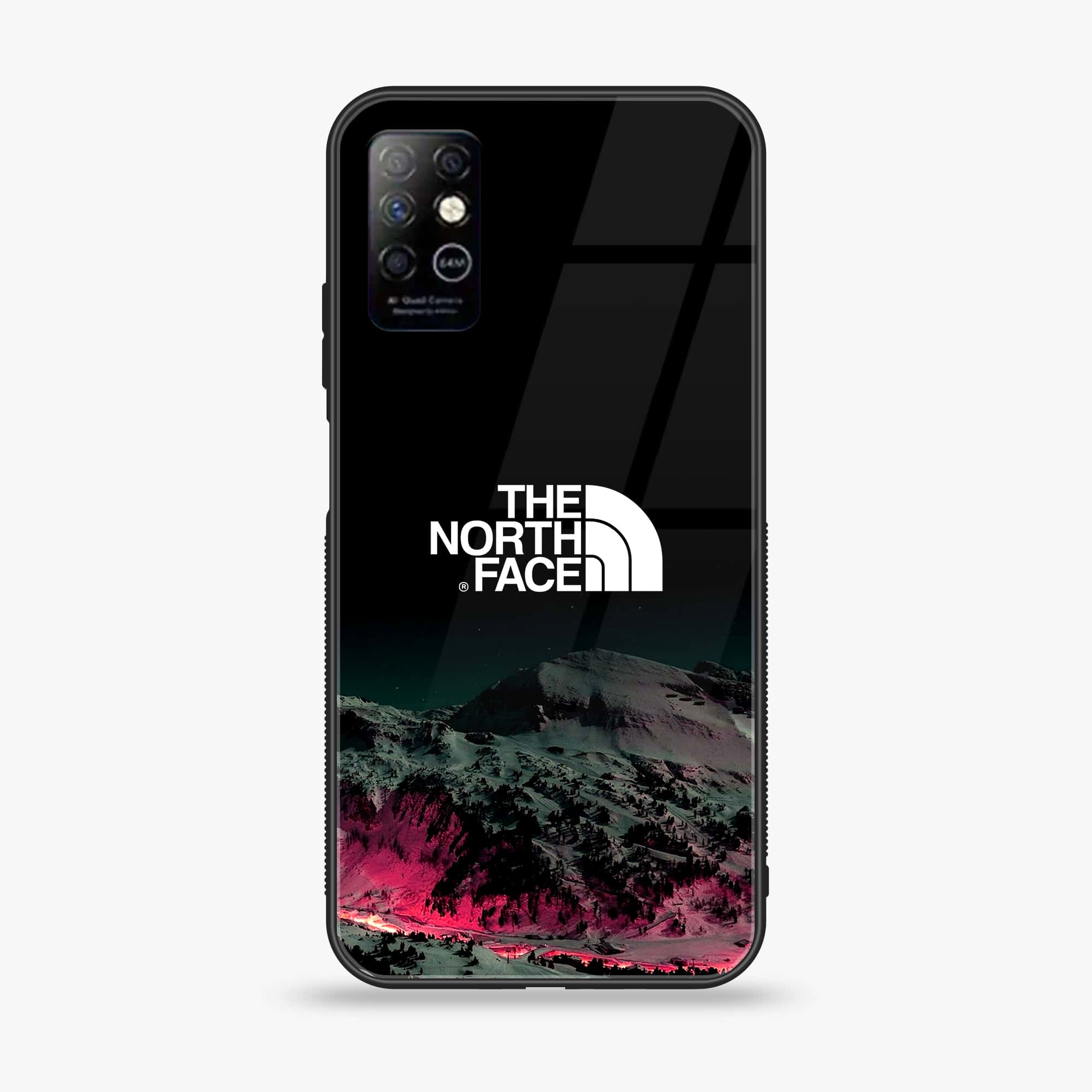 Infinix Note 8i - The North Face Series - Premium Printed Glass soft Bumper shock Proof Case