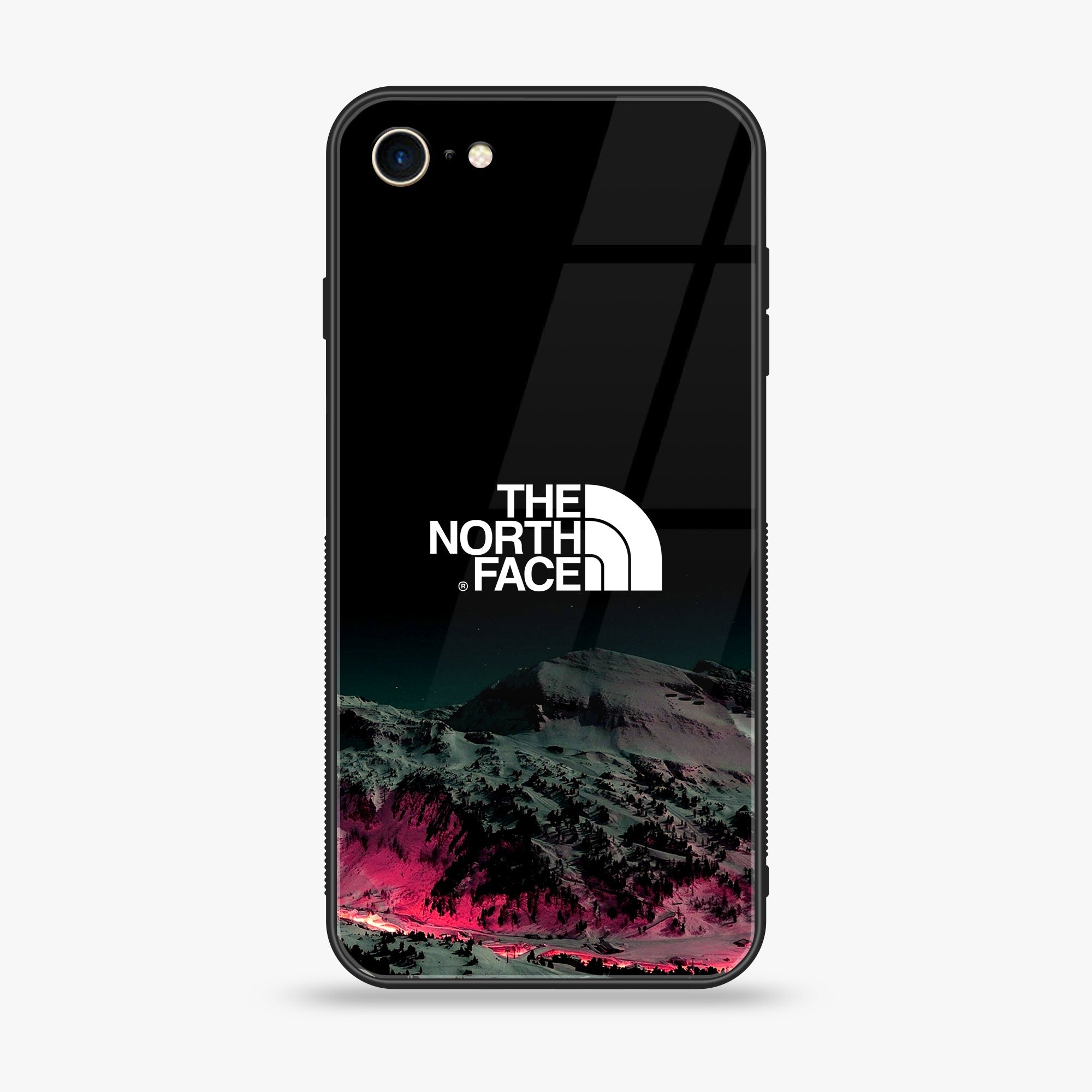 iPhone 8 - The North Face Series - Premium Printed Glass soft Bumper shock Proof Case
