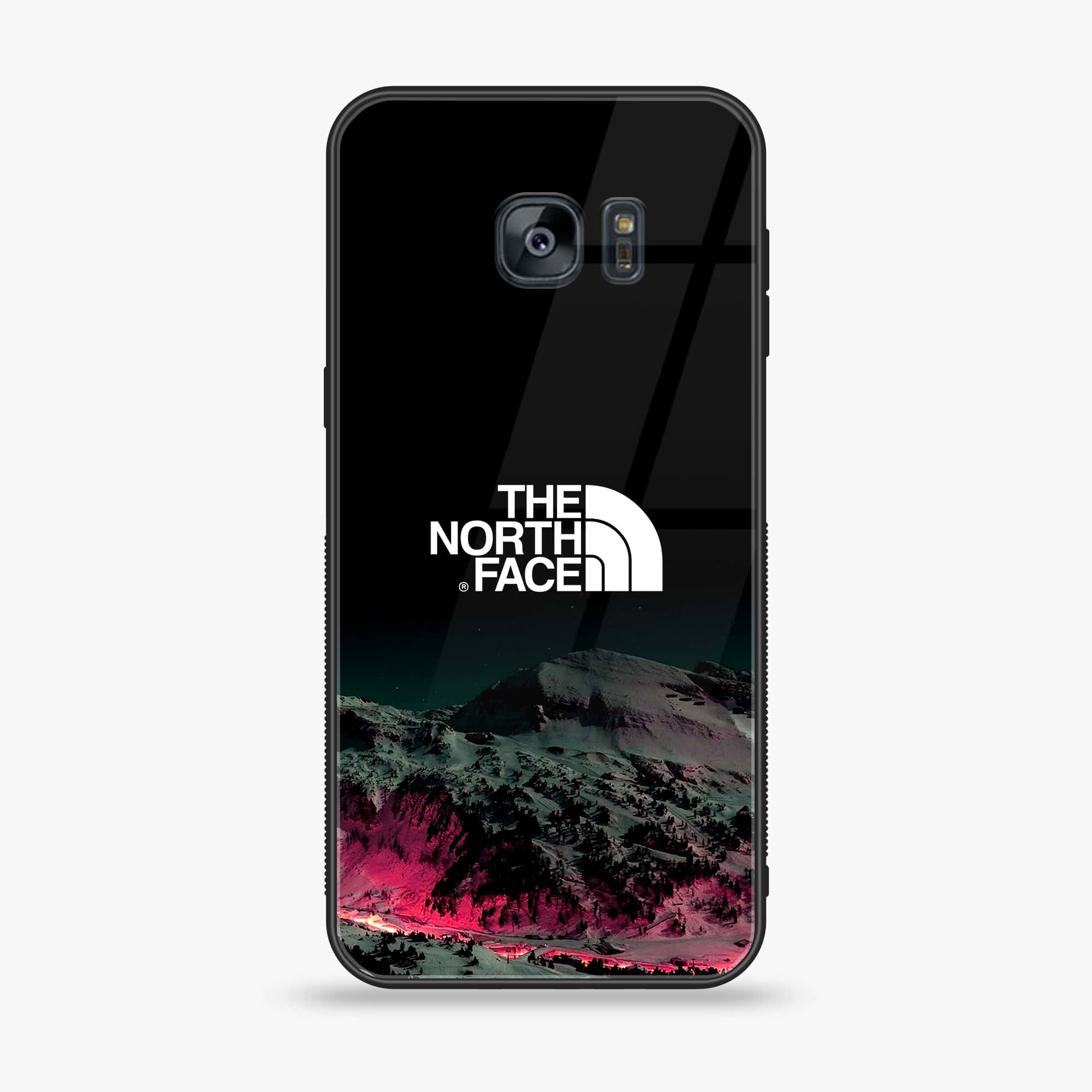 Samsung Galaxy S7 - The North Face Series - Premium Printed Glass soft Bumper shock Proof Case