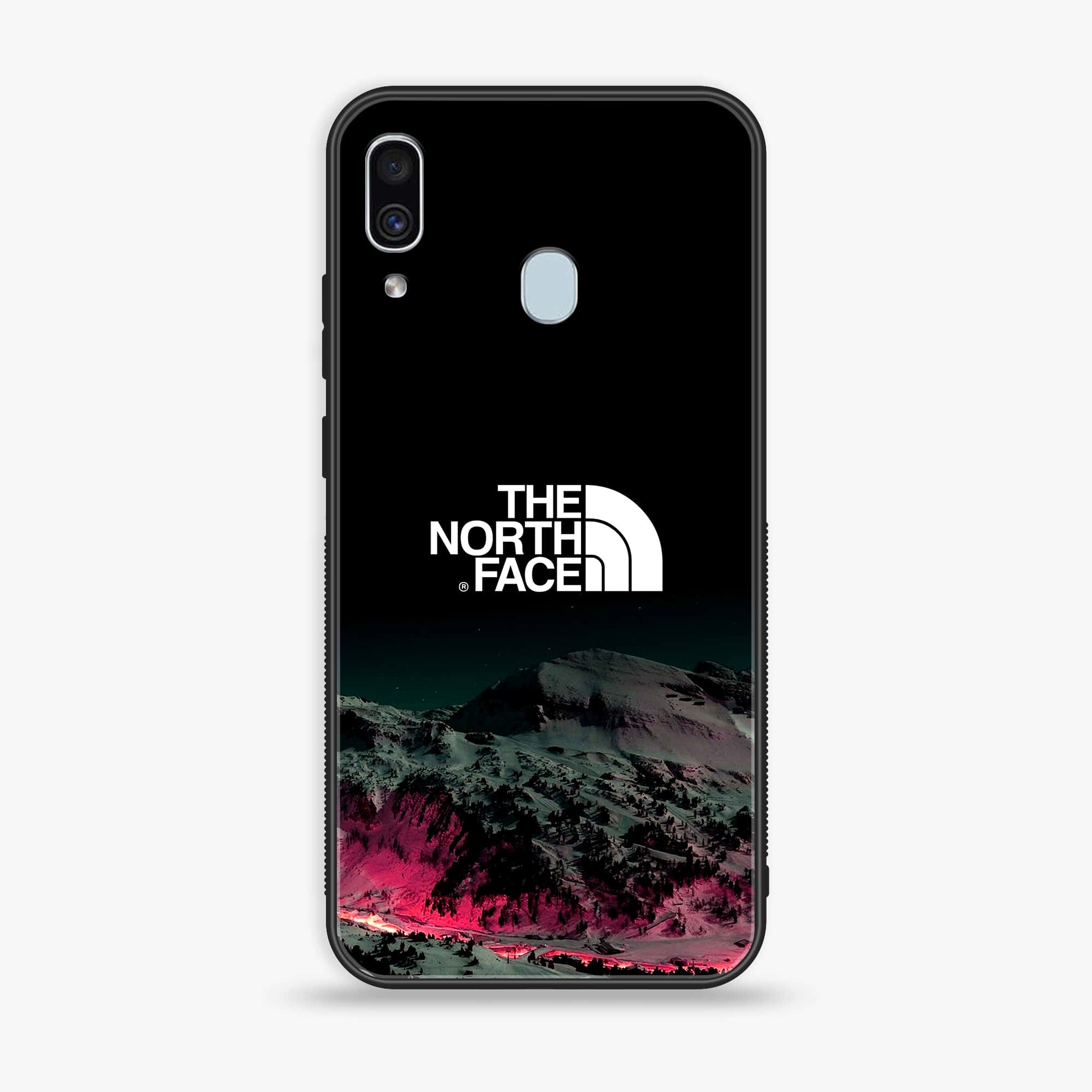 Galaxy A20/A30 - The North Face Series - Premium Printed Glass soft Bumper shock Proof Case
