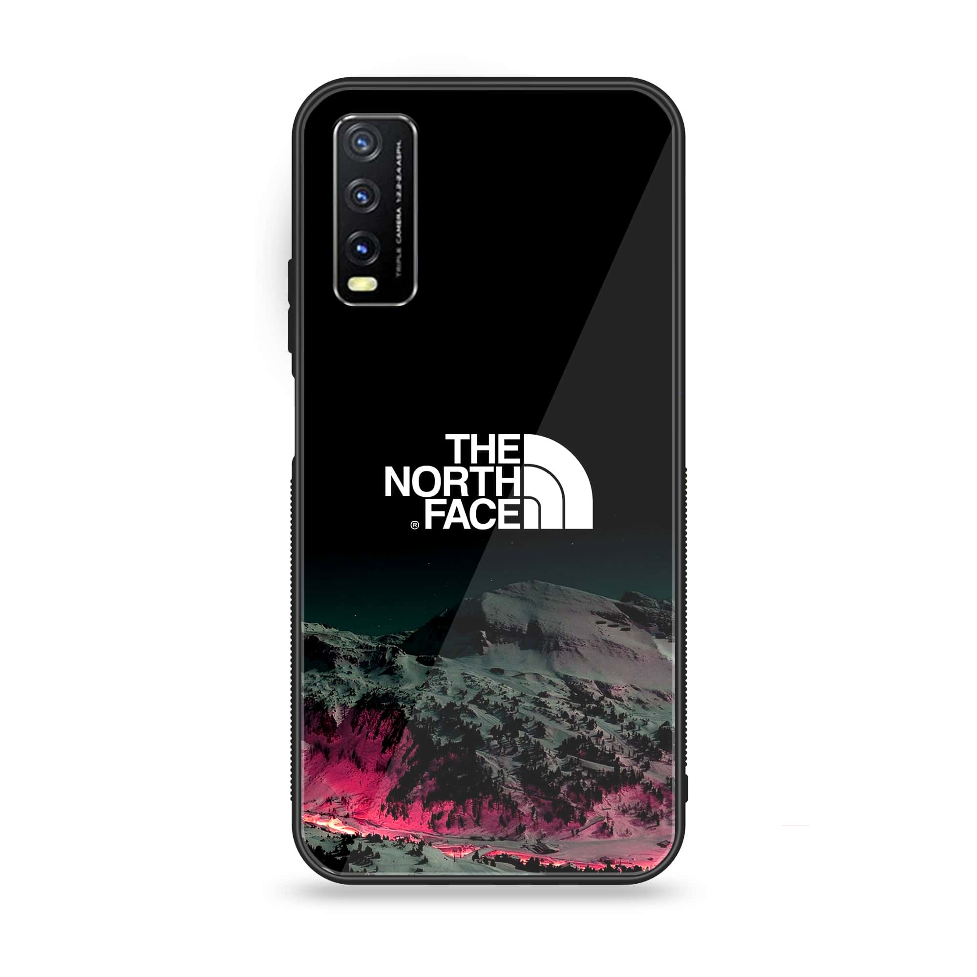 Vivo Y12A - The North Face Series - Premium Printed Glass soft Bumper shock Proof Case