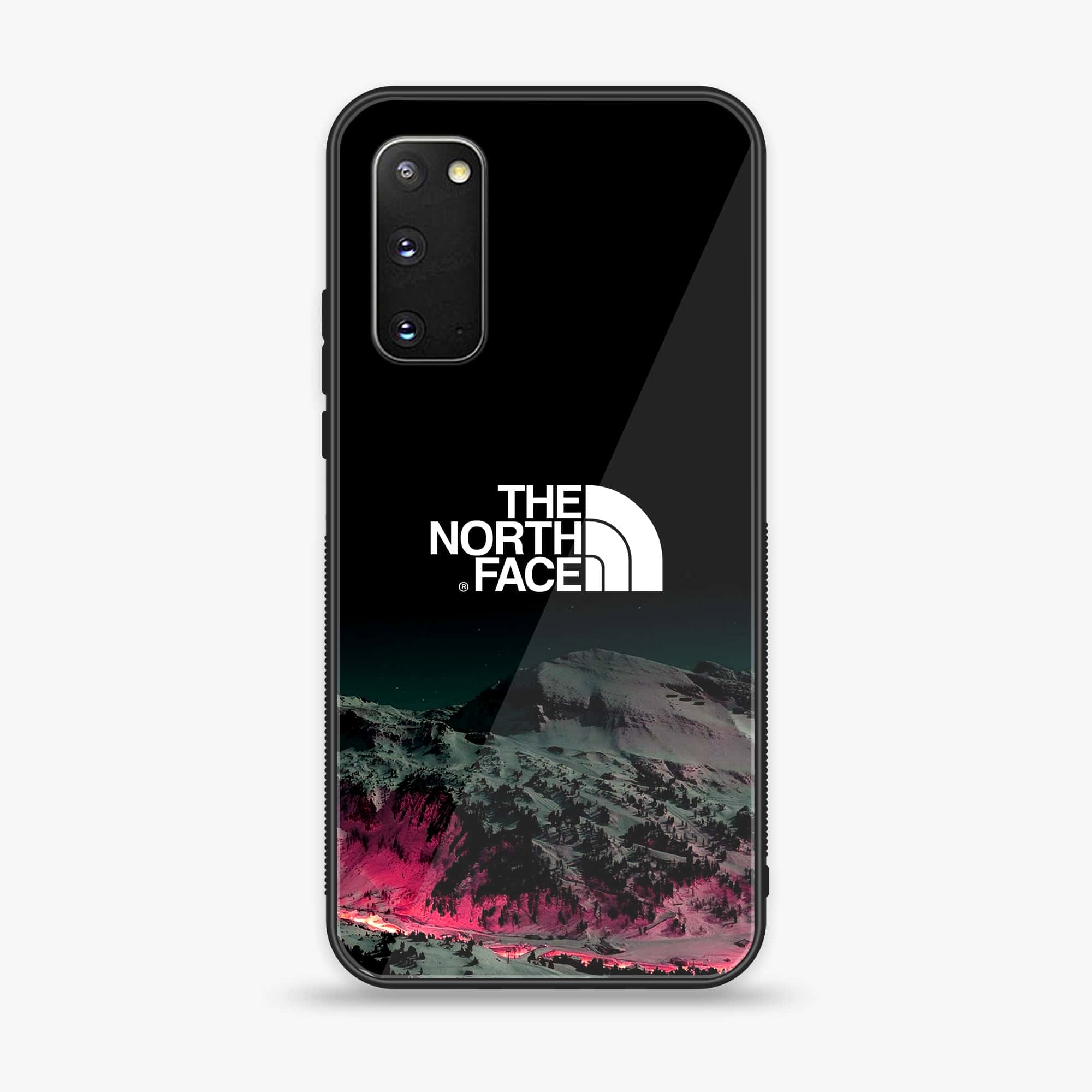 Samsung Galaxy S20 - The North Face Series - Premium Printed Glass soft Bumper shock Proof Case