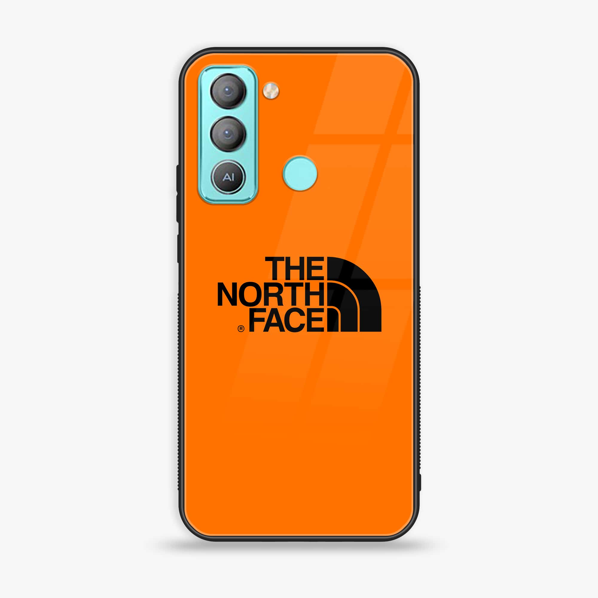 Tecno POP 5 LTE The North Face Series Premium Printed Glass soft Bumper shock Proof Case