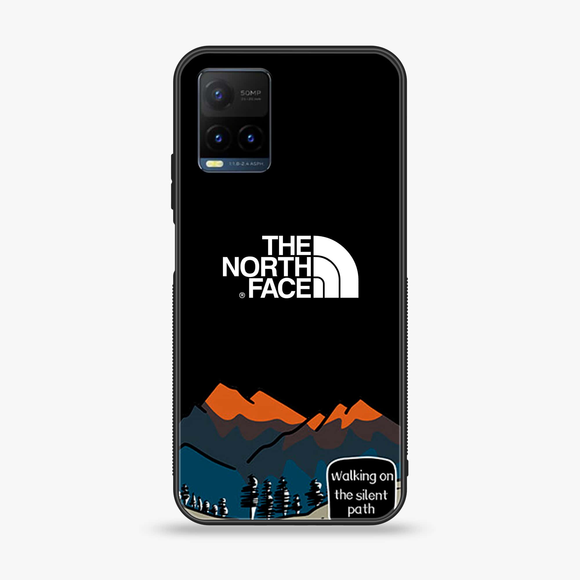 Vivo Y21 - The North Face Series - Premium Printed Glass soft Bumper shock Proof Case