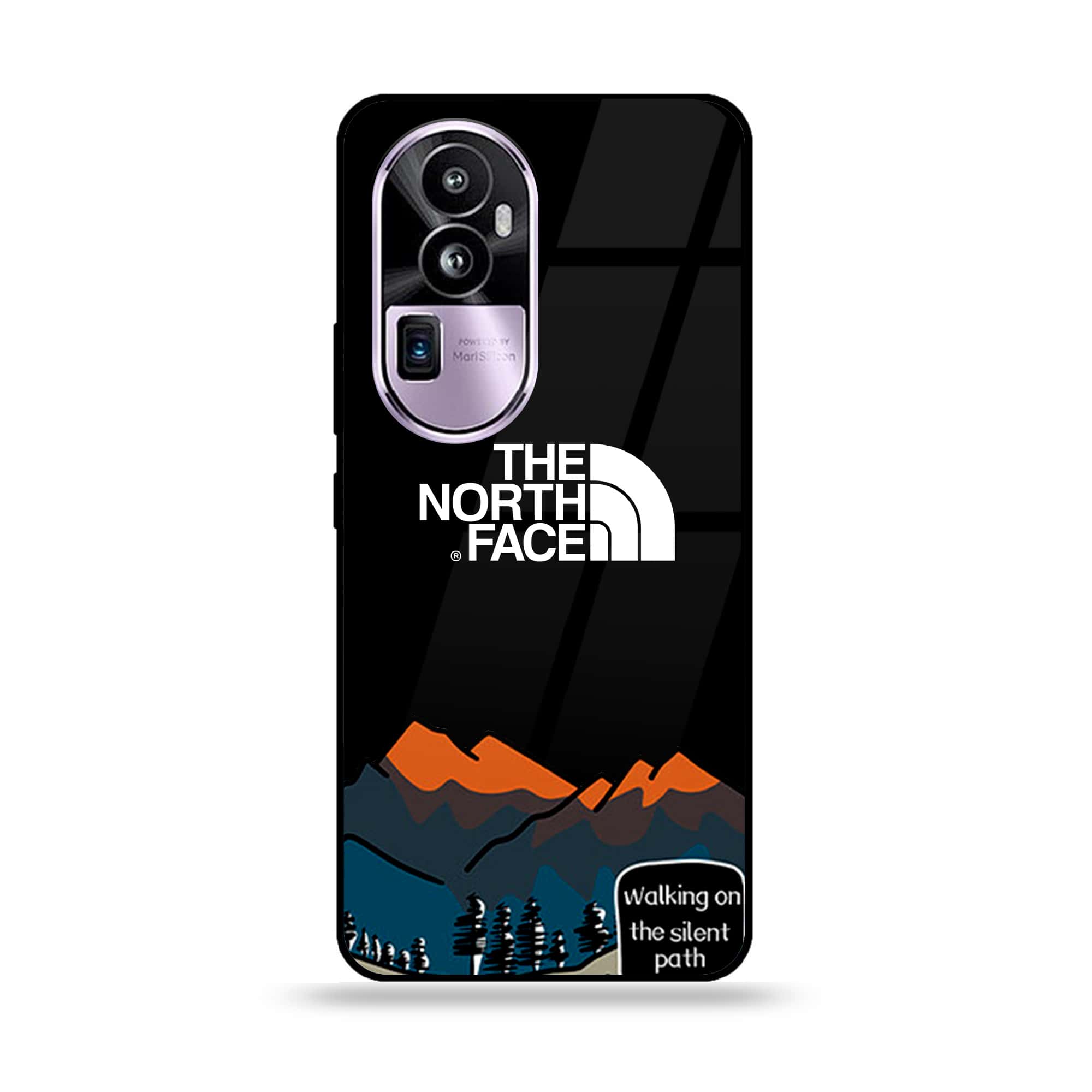 Oppo Reno 10 Pro Plus - The North Face Series - Premium Printed Glass soft Bumper shock Proof Case