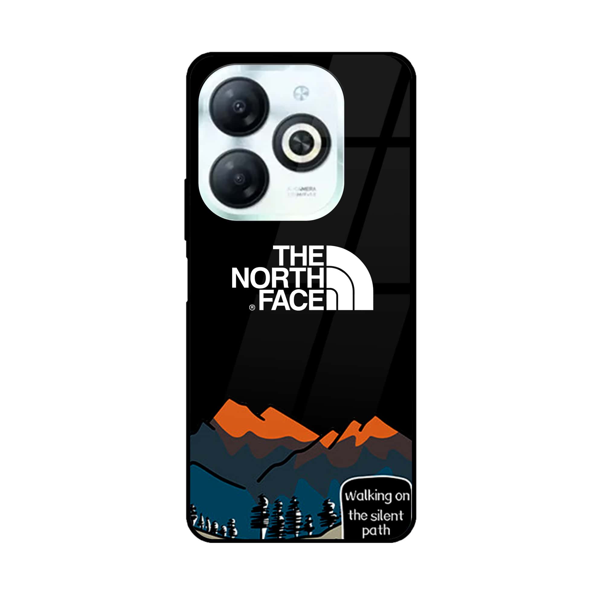 Tecno Pop 8 - The North Face Series - Premium Printed Glass soft Bumper shock Proof Case