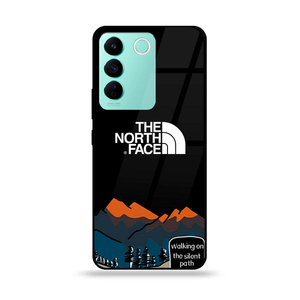 Vivo V27E - The North Face Design 8- Premium Printed Glass soft Bumper shock Proof Case CS-12816