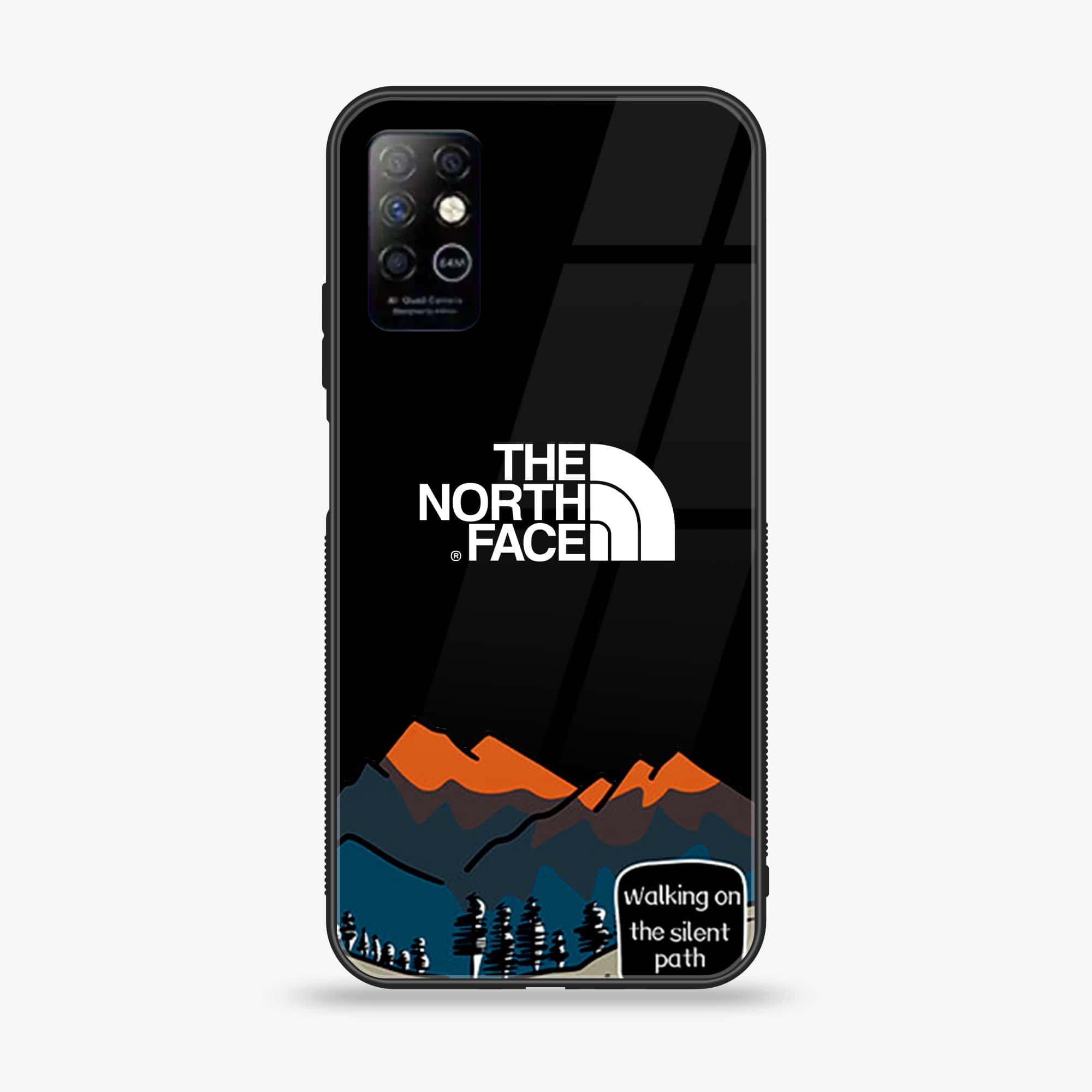 Infinix Note 8i - The North Face Series - Premium Printed Glass soft Bumper shock Proof Case