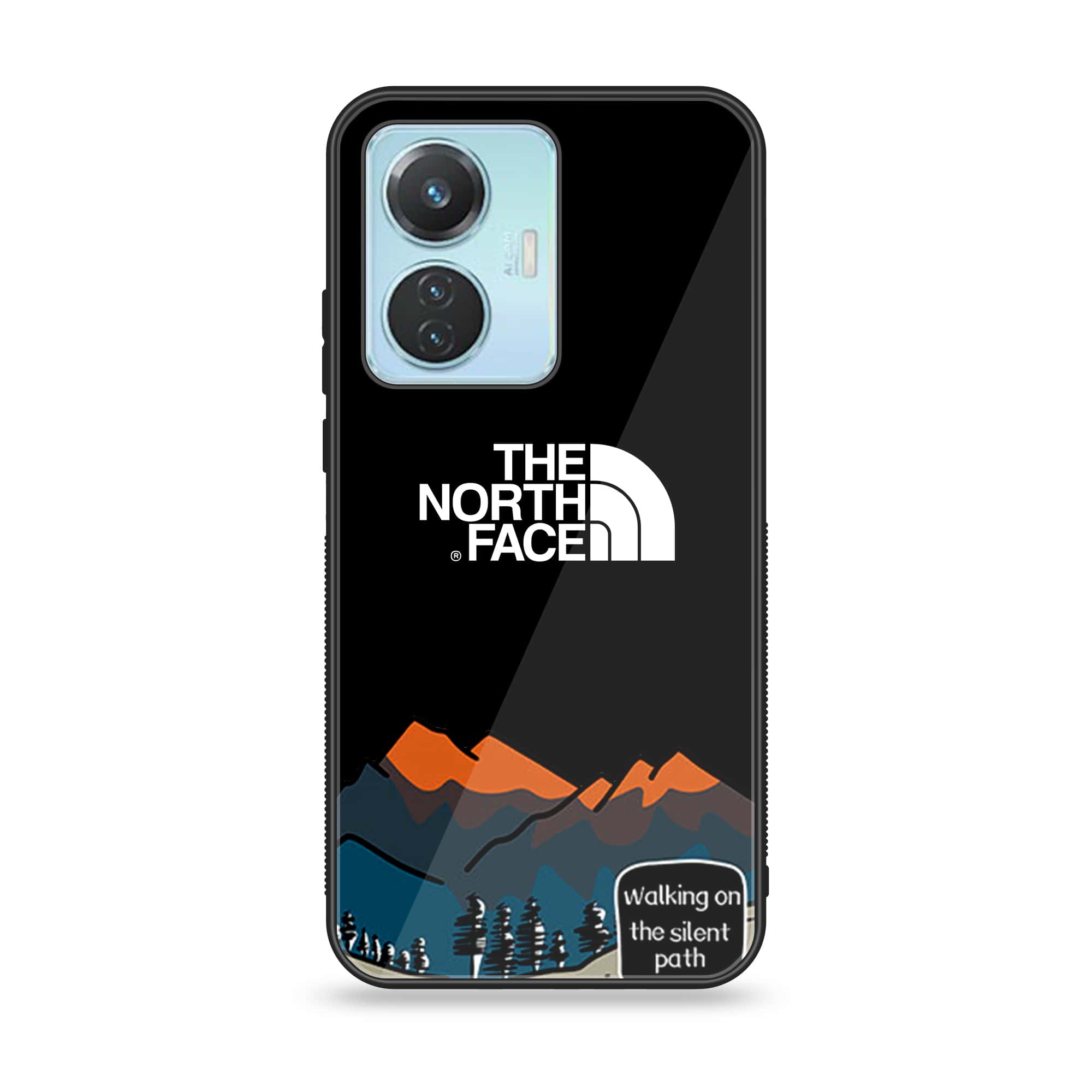 Vivo Y55 4G The North Face Series Premium Printed Glass soft Bumper shock Proof Case