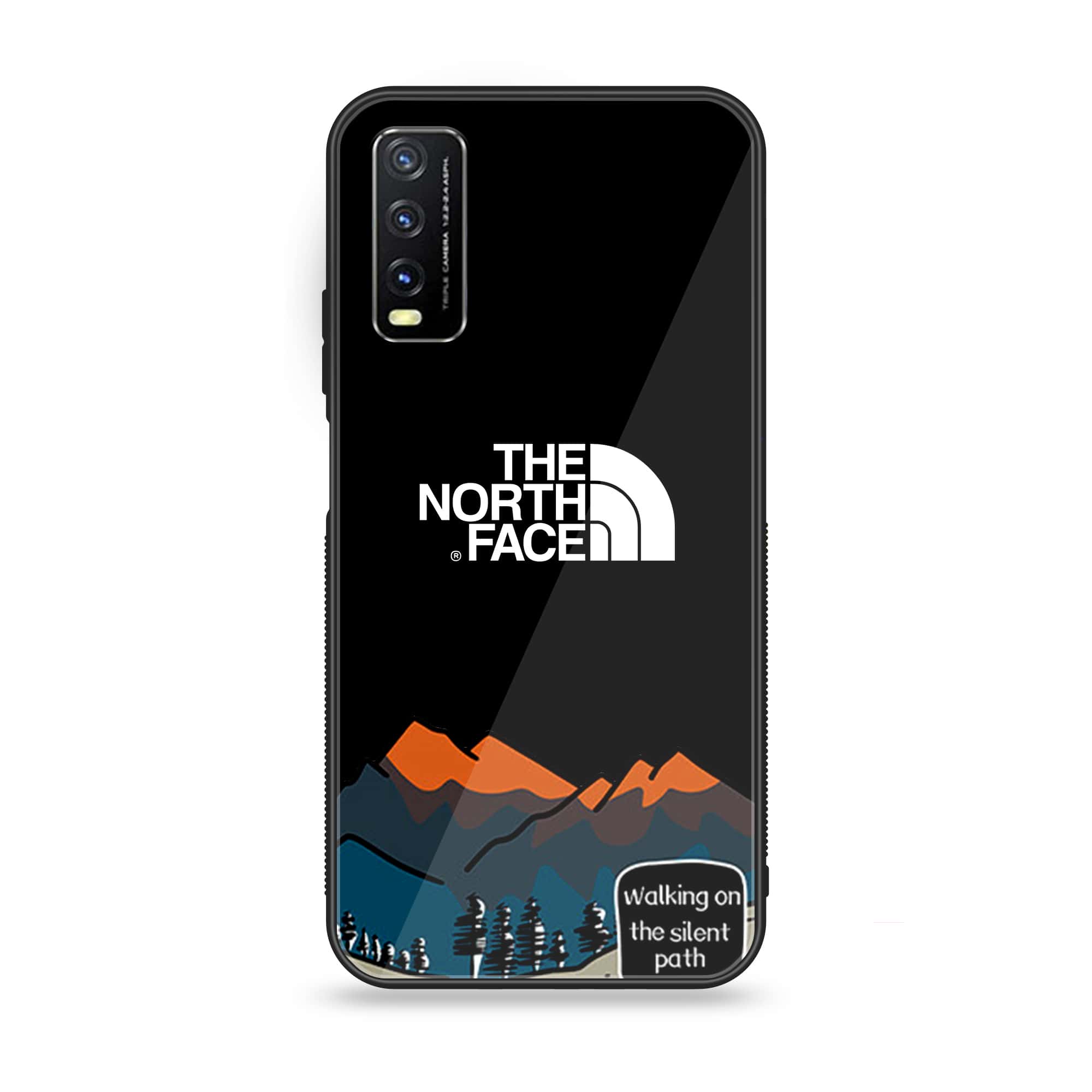 Vivo Y20 - The North Face Series - Premium Printed Glass soft Bumper shock Proof Case