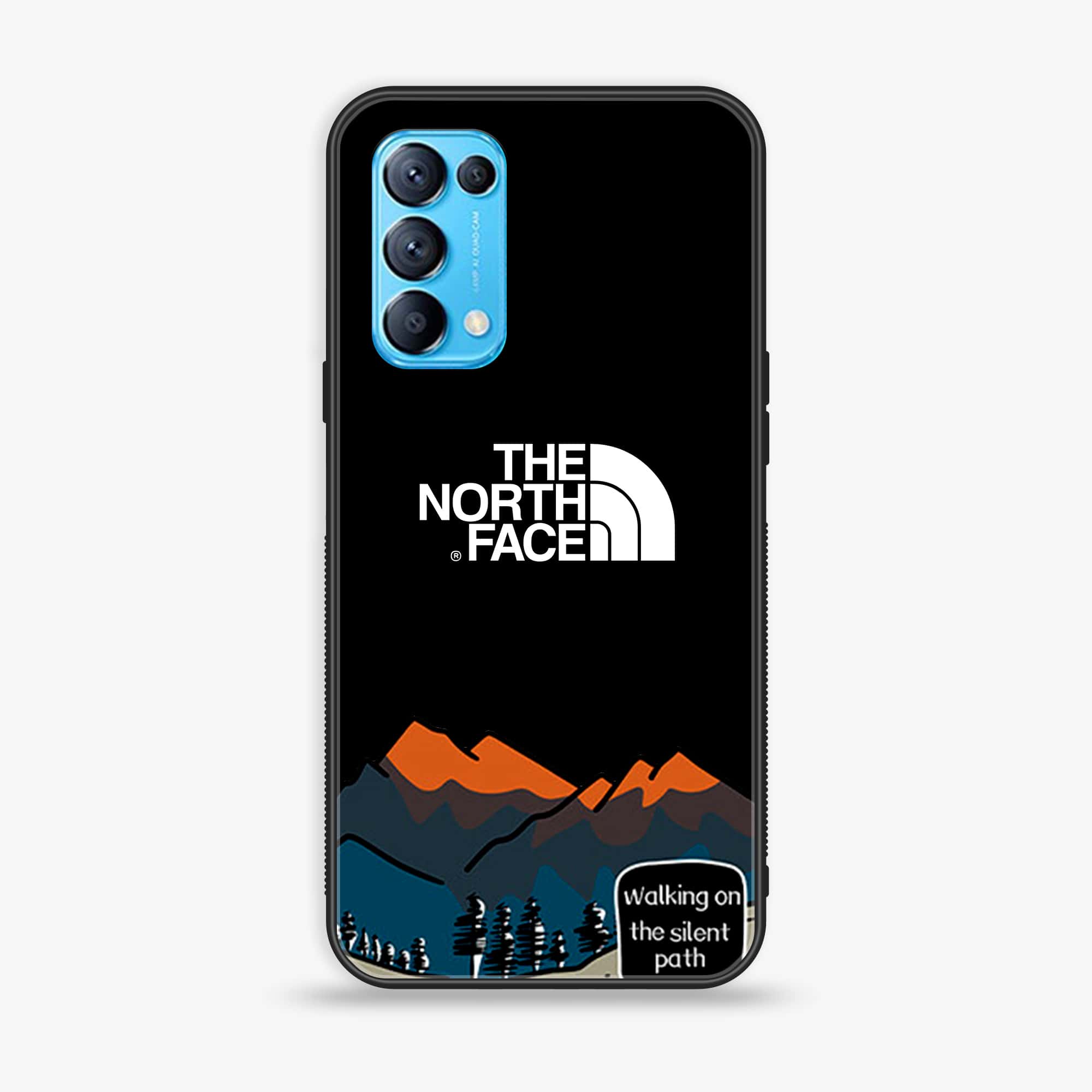 Oppo Reno 5 The North Face Series Premium Printed Glass soft Bumper shock Proof Case